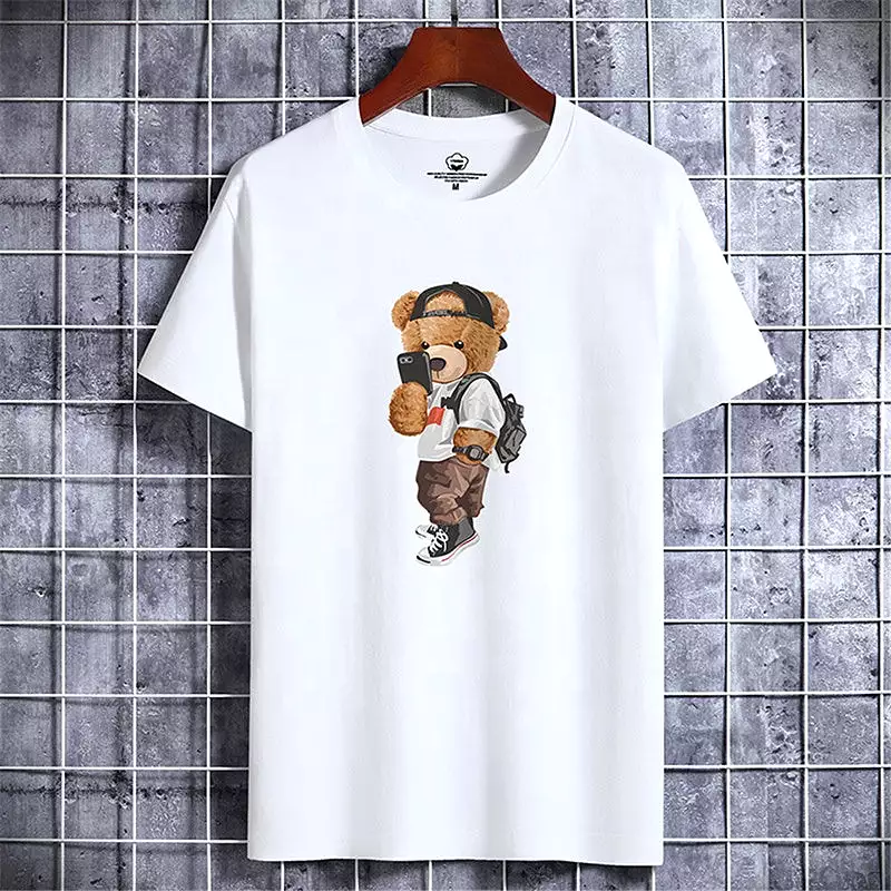 2023 Funny Bear Cotton Harajuku Tshirt For Summer