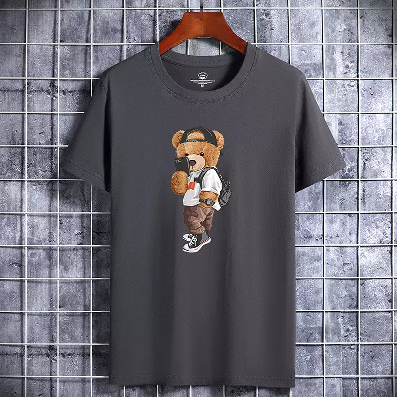 2023 Funny Bear Cotton Harajuku Tshirt For Summer