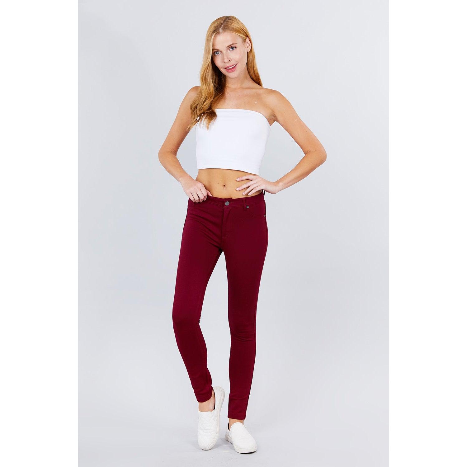 5-pockets Shape Skinny Ponte Mid-rise Pants