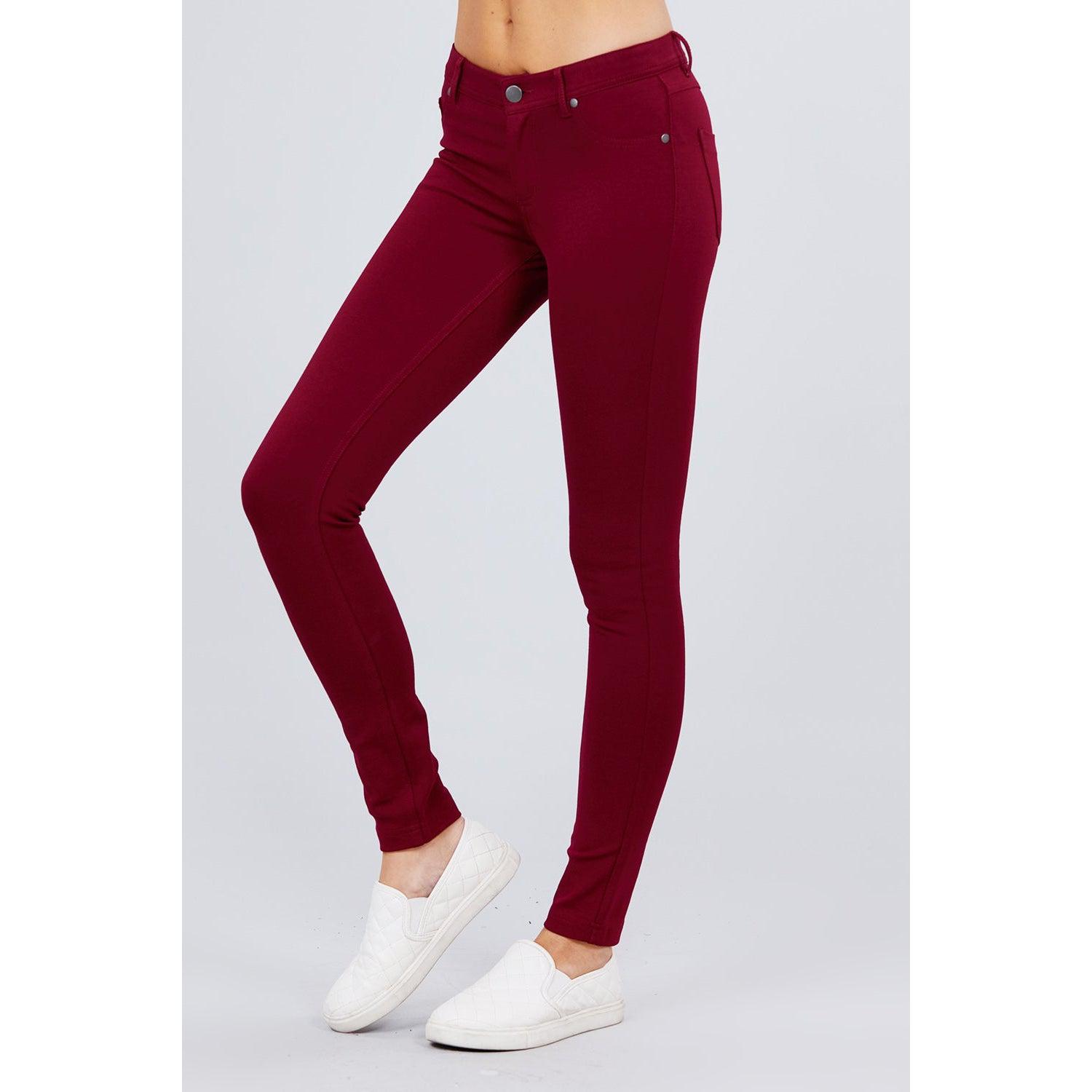 5-pockets Shape Skinny Ponte Mid-rise Pants