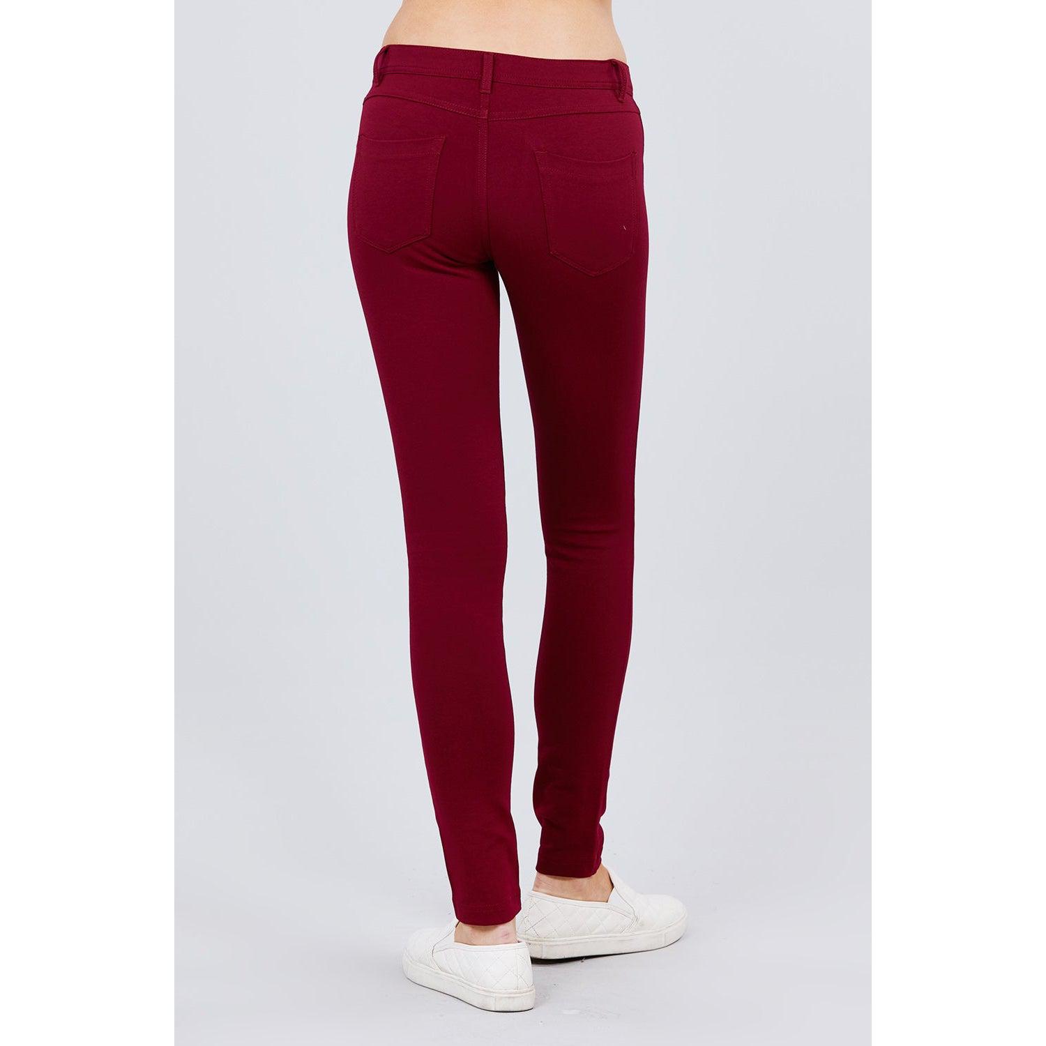 5-pockets Shape Skinny Ponte Mid-rise Pants