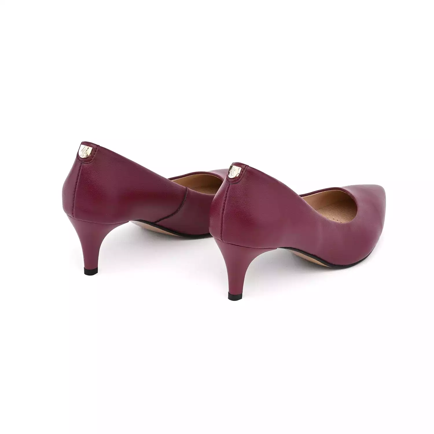 55mm Vegan Apple Leather Heels | Burgundy Bliss