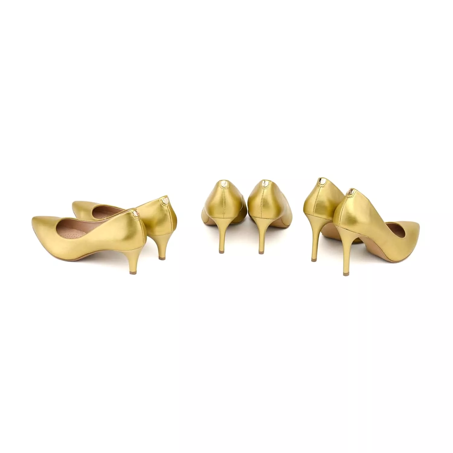 55mm Vegan Apple Leather Heels | Golden Glamour