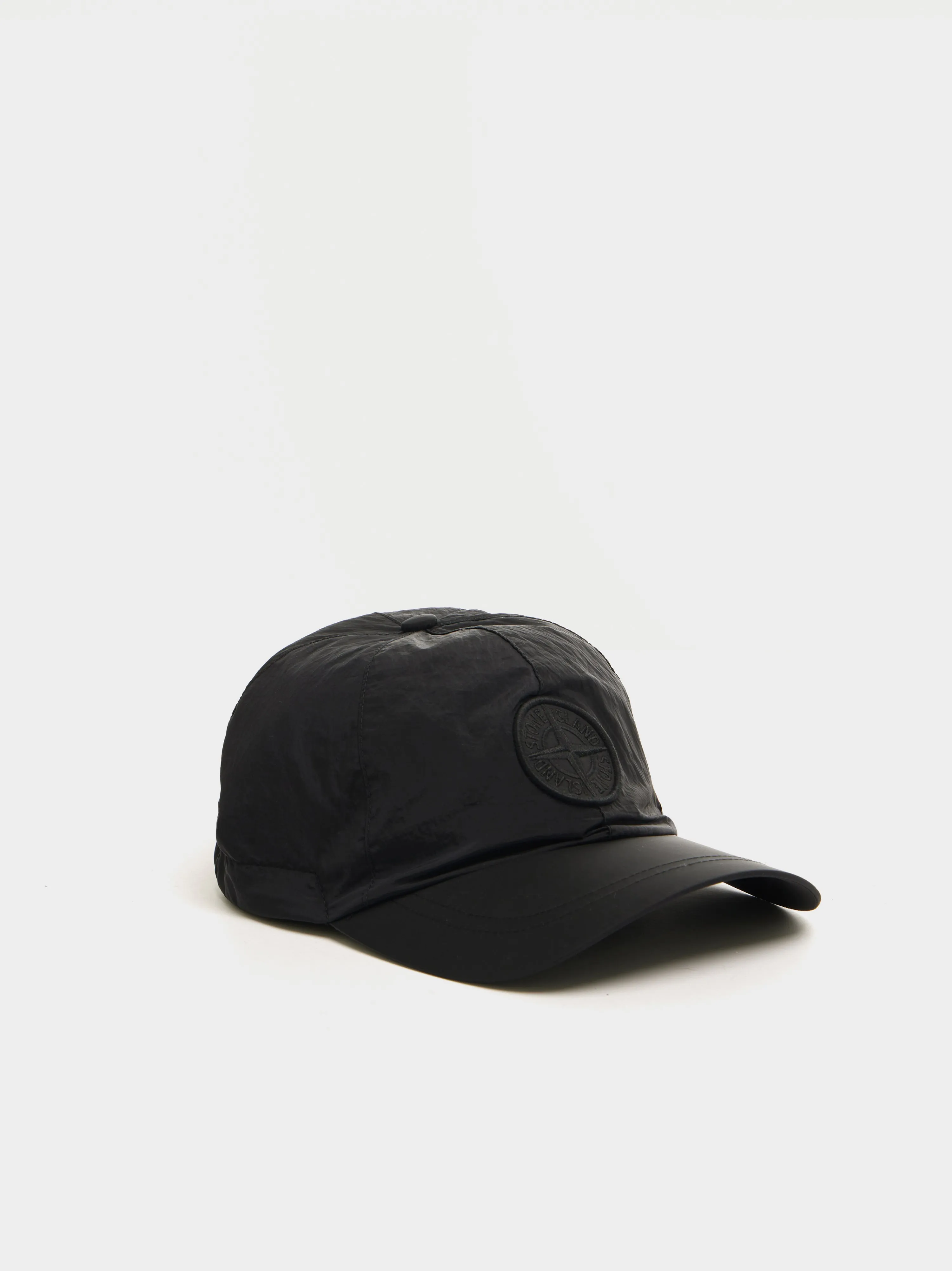 6 Panel Nylon Metal Cap, Black