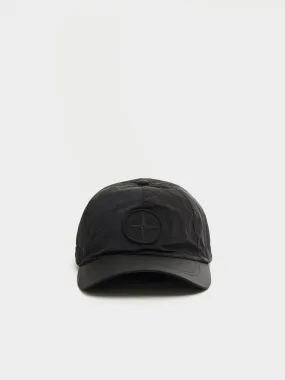 6 Panel Nylon Metal Cap, Black