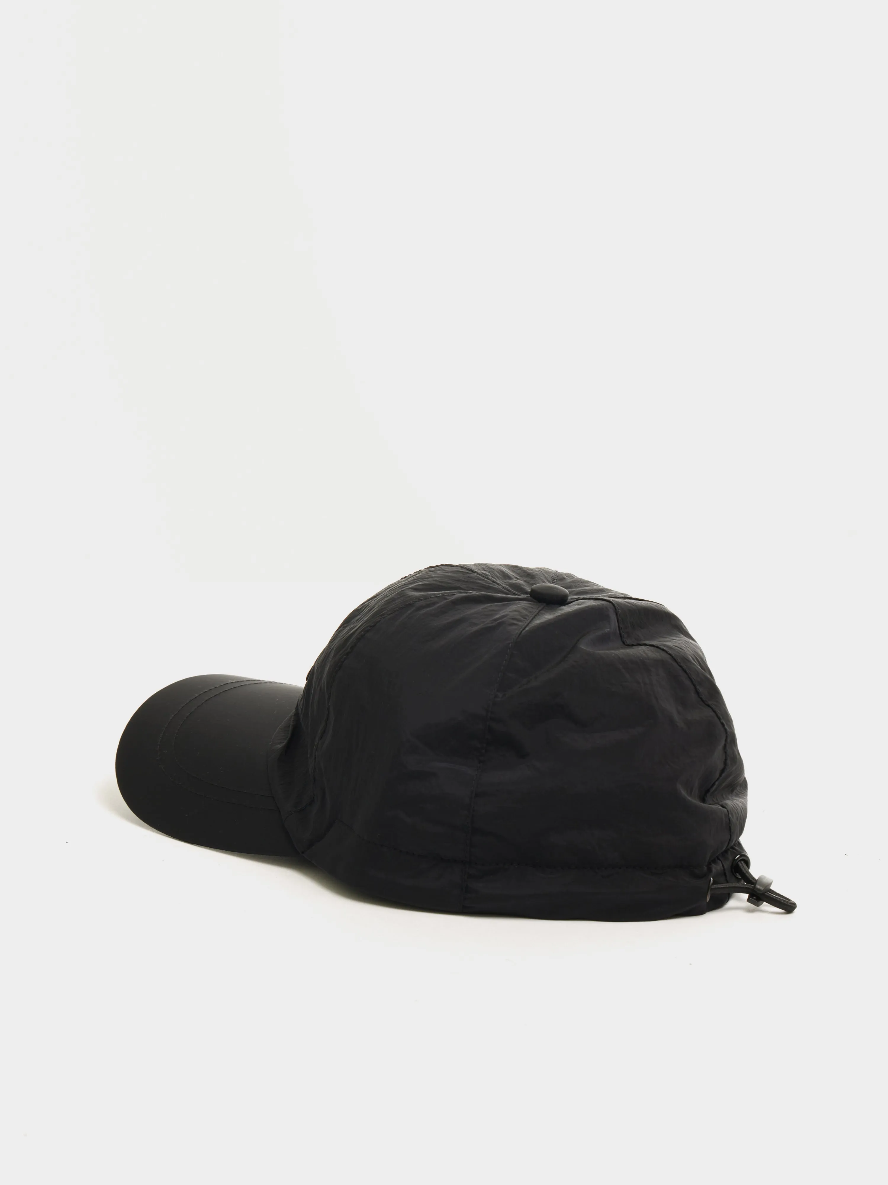 6 Panel Nylon Metal Cap, Black