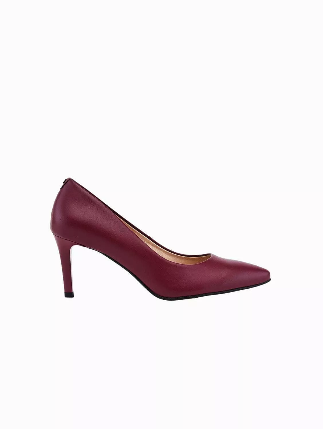 75mm Vegan Apple Leather Heels | Burgundy Bliss