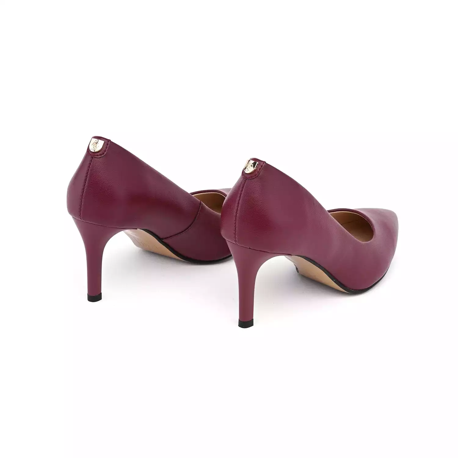 75mm Vegan Apple Leather Heels | Burgundy Bliss