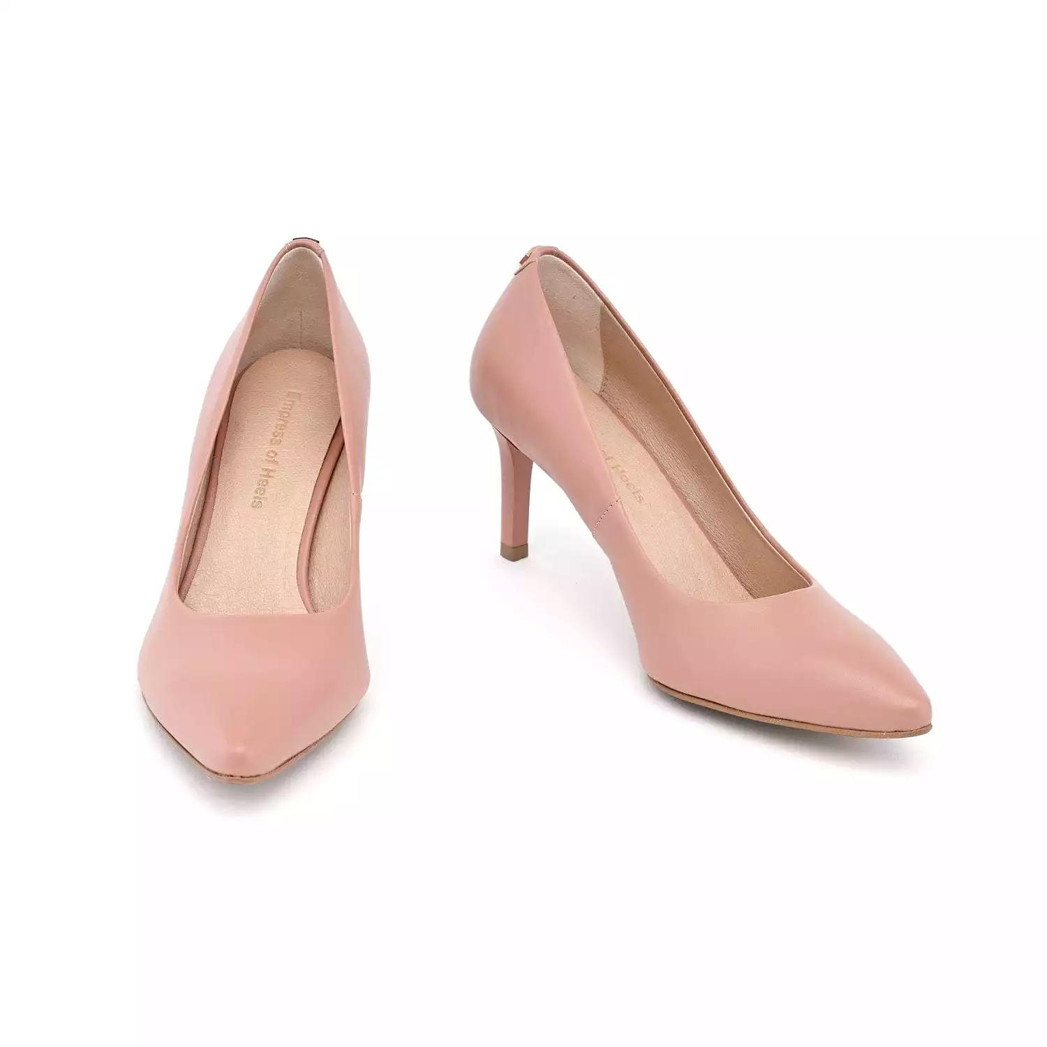 75mm Vegan Apple Leather Heels | Nude Elegance