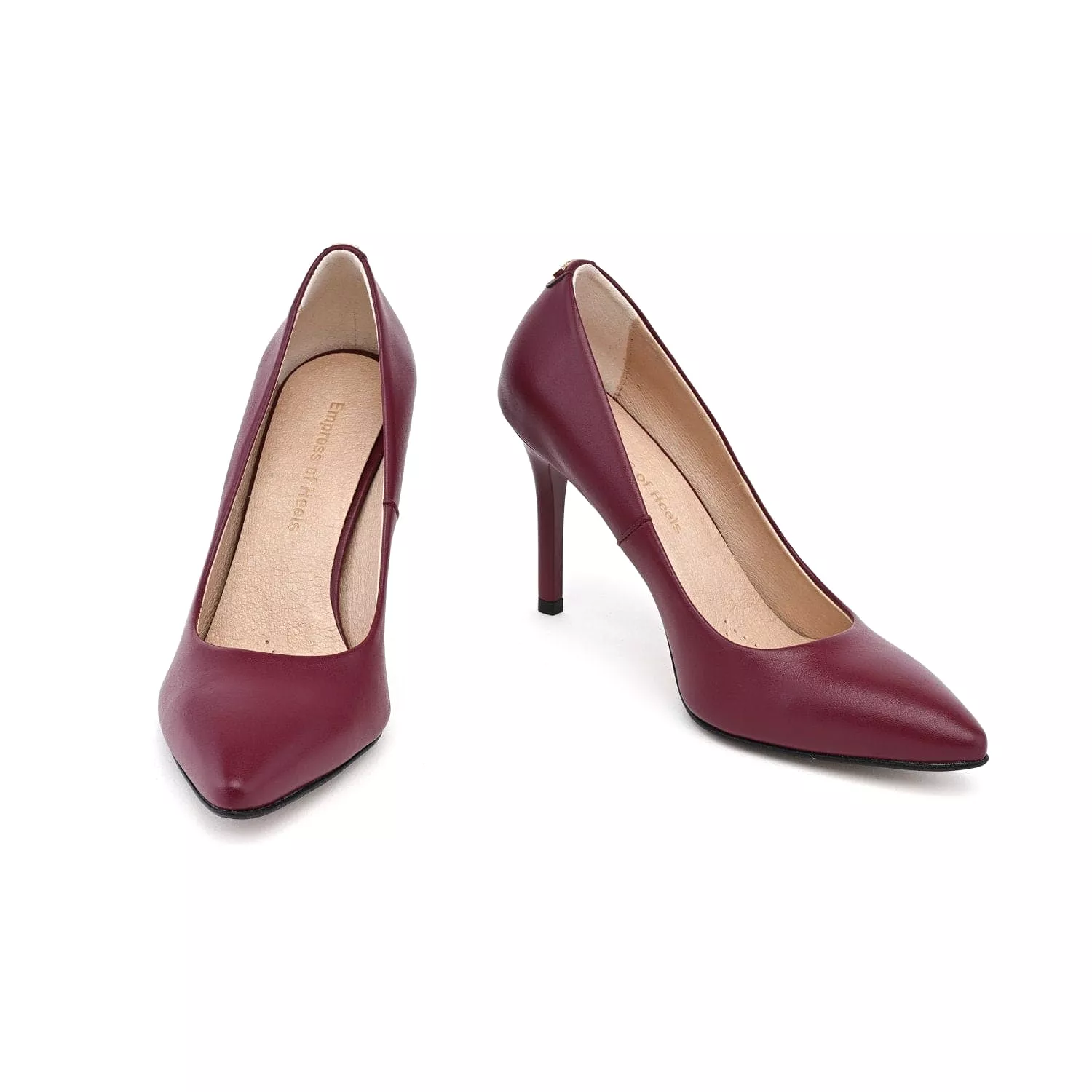 95mm Vegan Apple Leather Heels | Burgundy Bliss