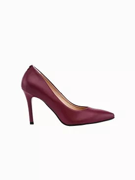 95mm Vegan Apple Leather Heels | Burgundy Bliss