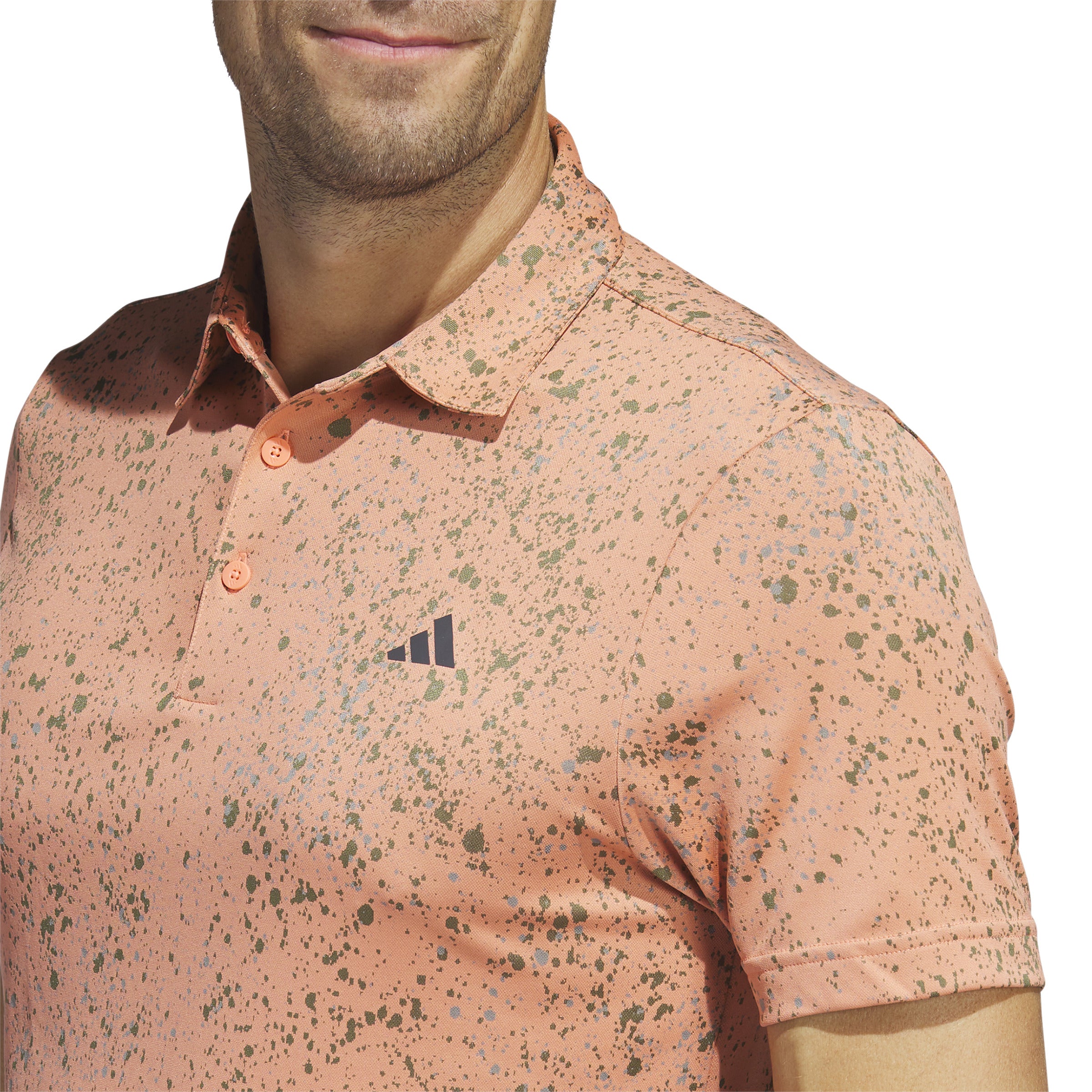 adidas Golf Shirt - Jacquard Polo - Coral Fusion SS23