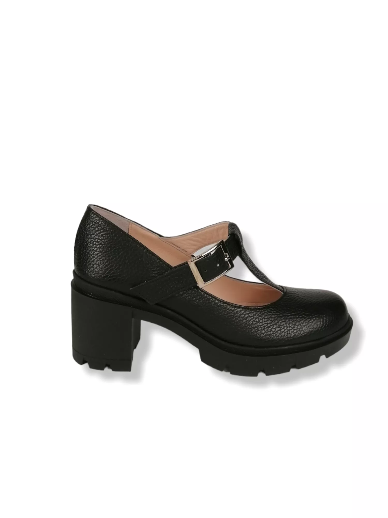 ALICE MARY JANES BLACK RUBBER HEELS (7,5C