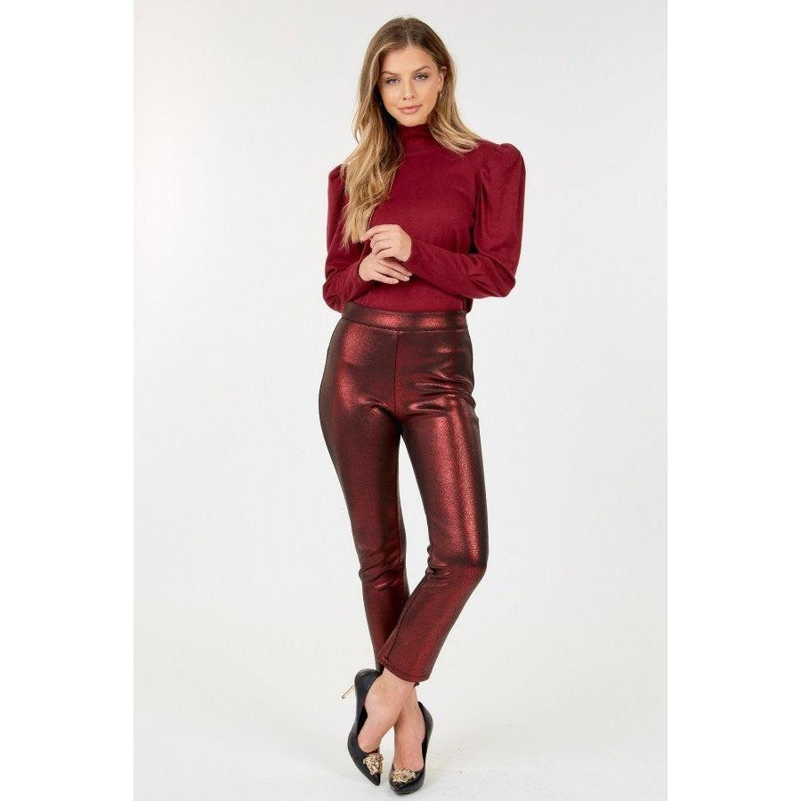 Animal Skin Vinyl Ankle Pants