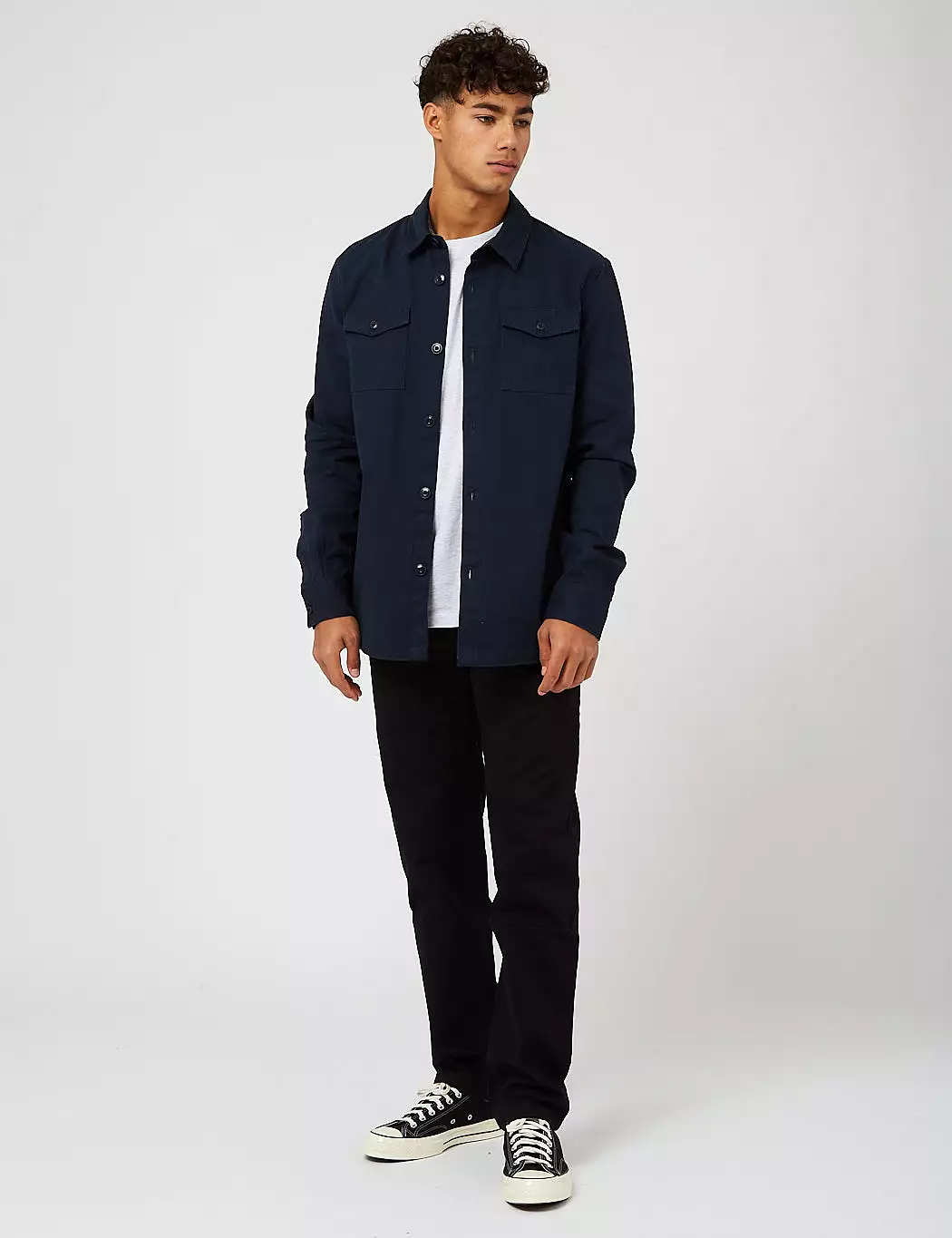 Barbour Essential Twill Overshirt - Navy Blue