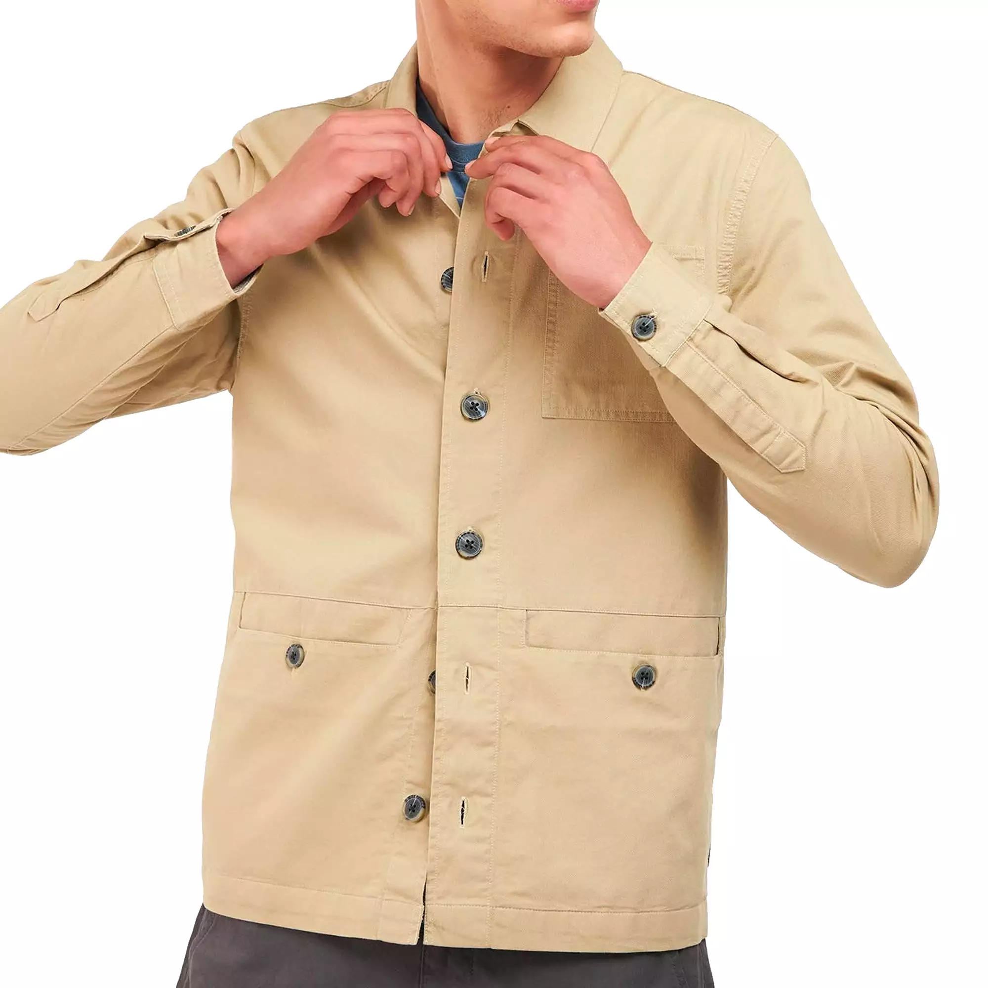 Barbour Newport Canvas Overshirt - Washed Stone