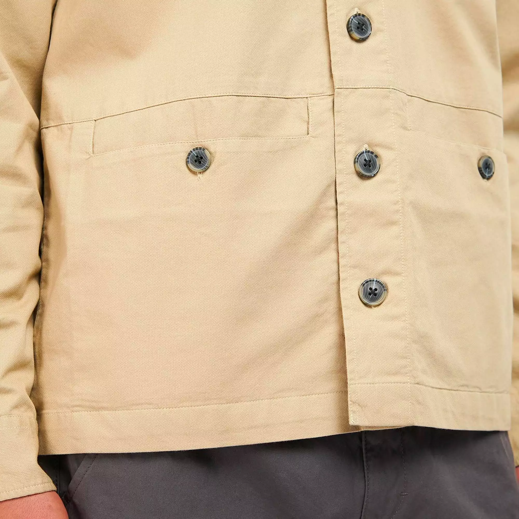 Barbour Newport Canvas Overshirt - Washed Stone