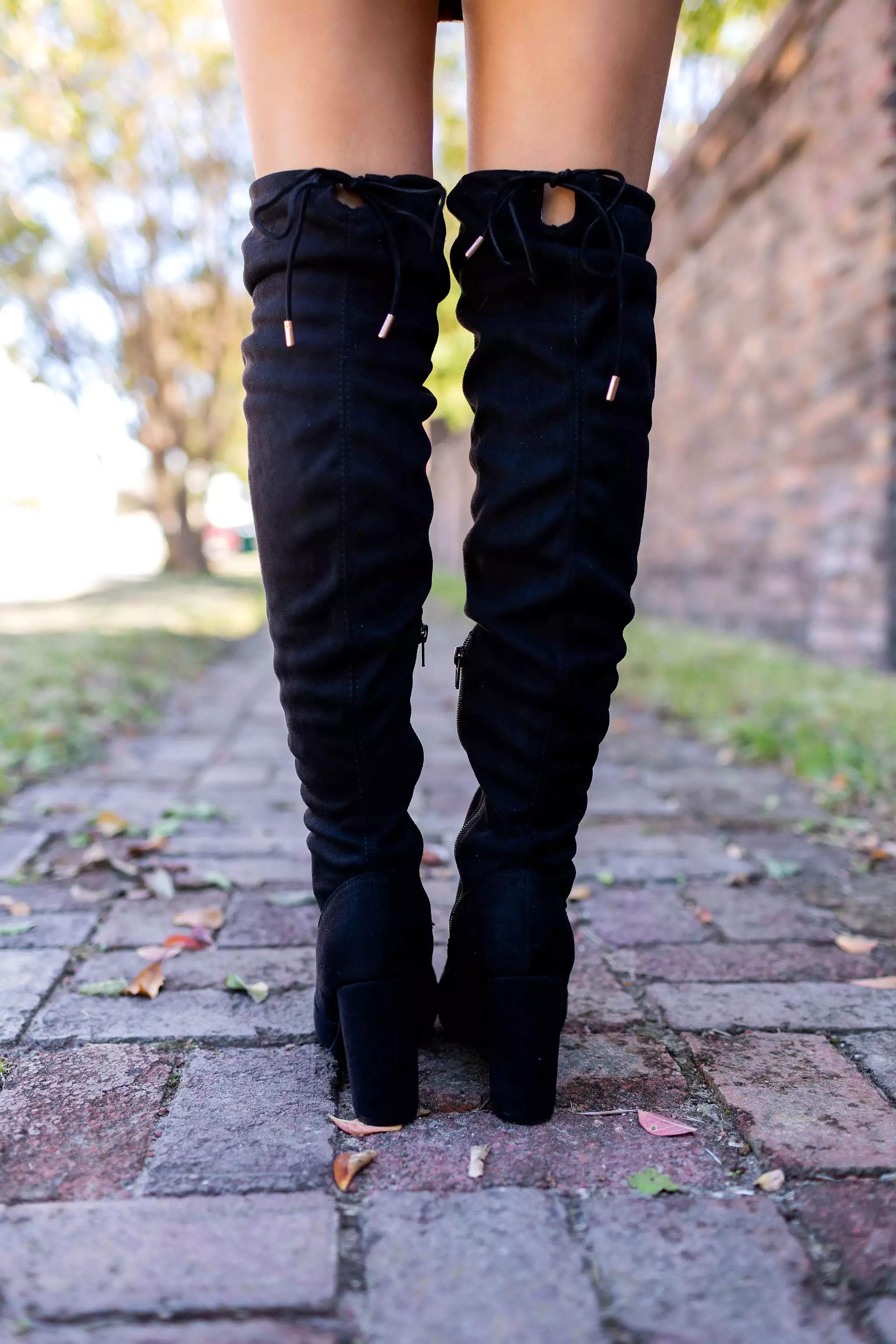 Bella Black Thigh High Boots