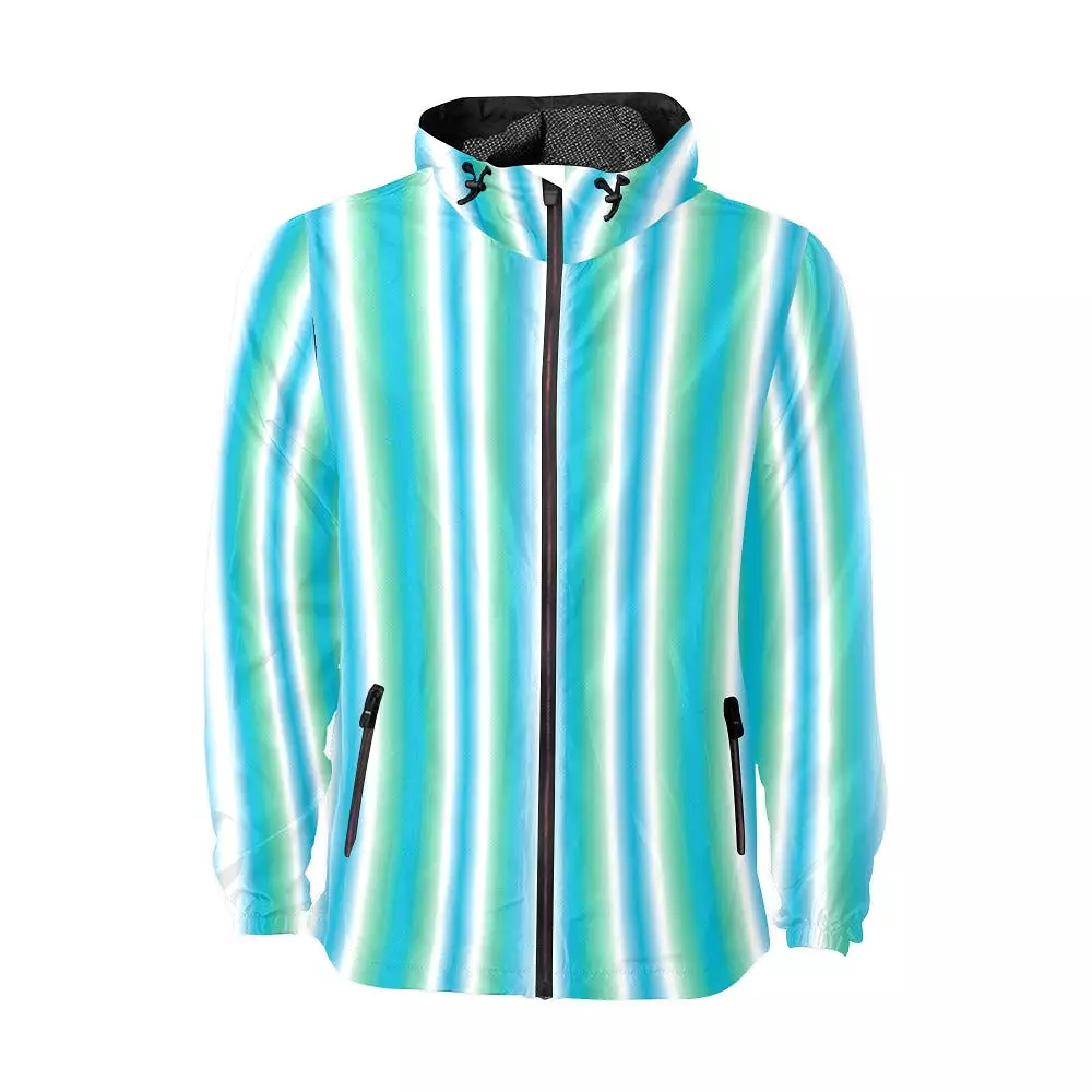 biscayne atoll white pattern print Unisex All Over Print Windbreaker (Model H23)