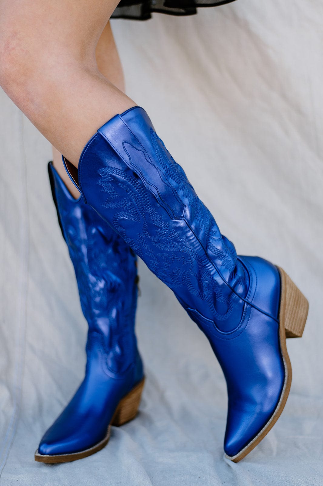 Blue Iridescent Cowgirl Boots