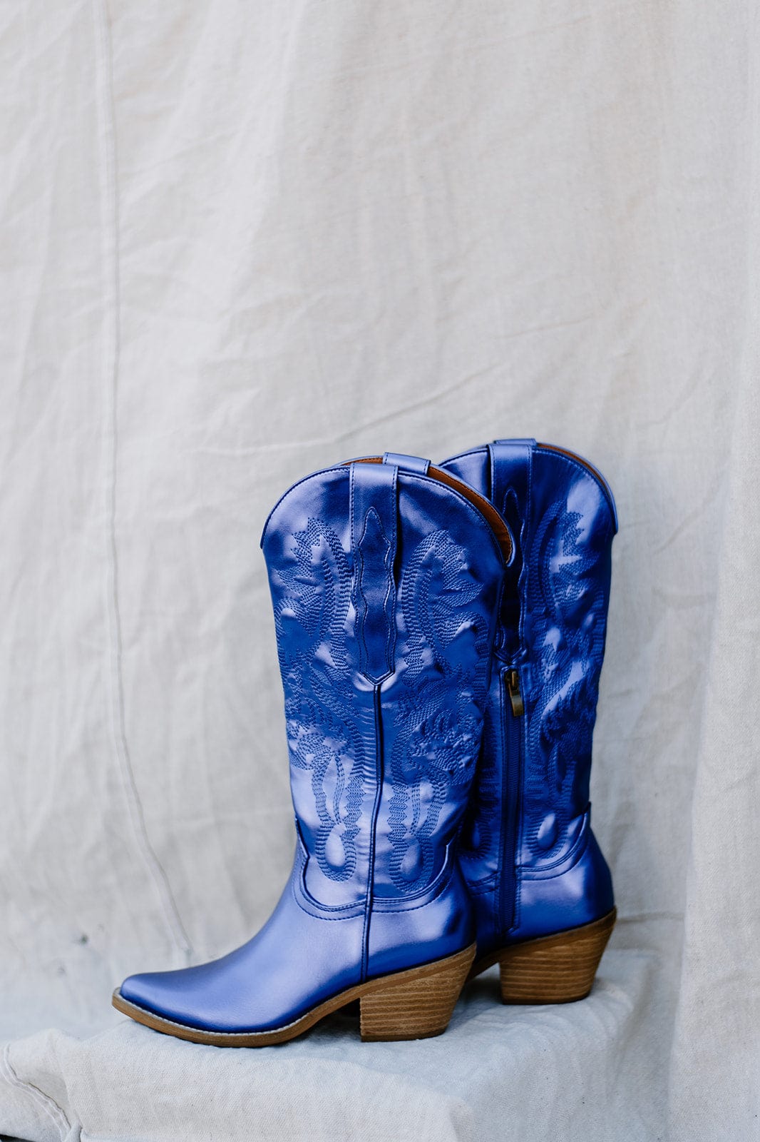 Blue Iridescent Cowgirl Boots