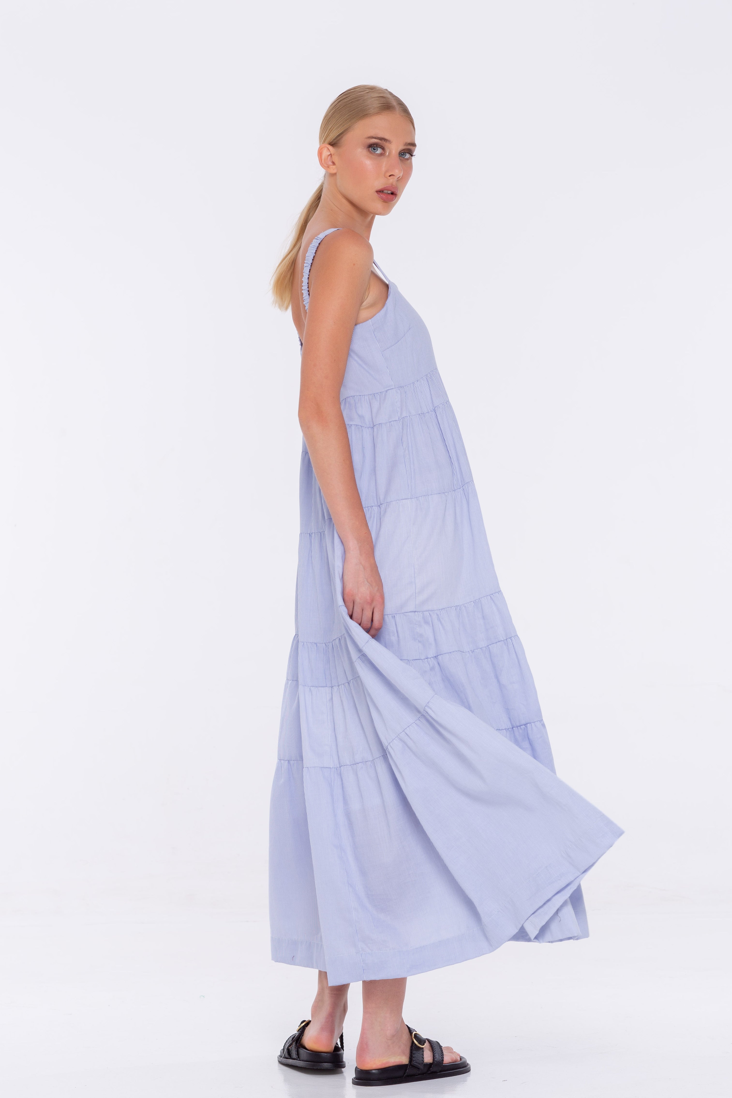 Bonny Dress - Blue/White