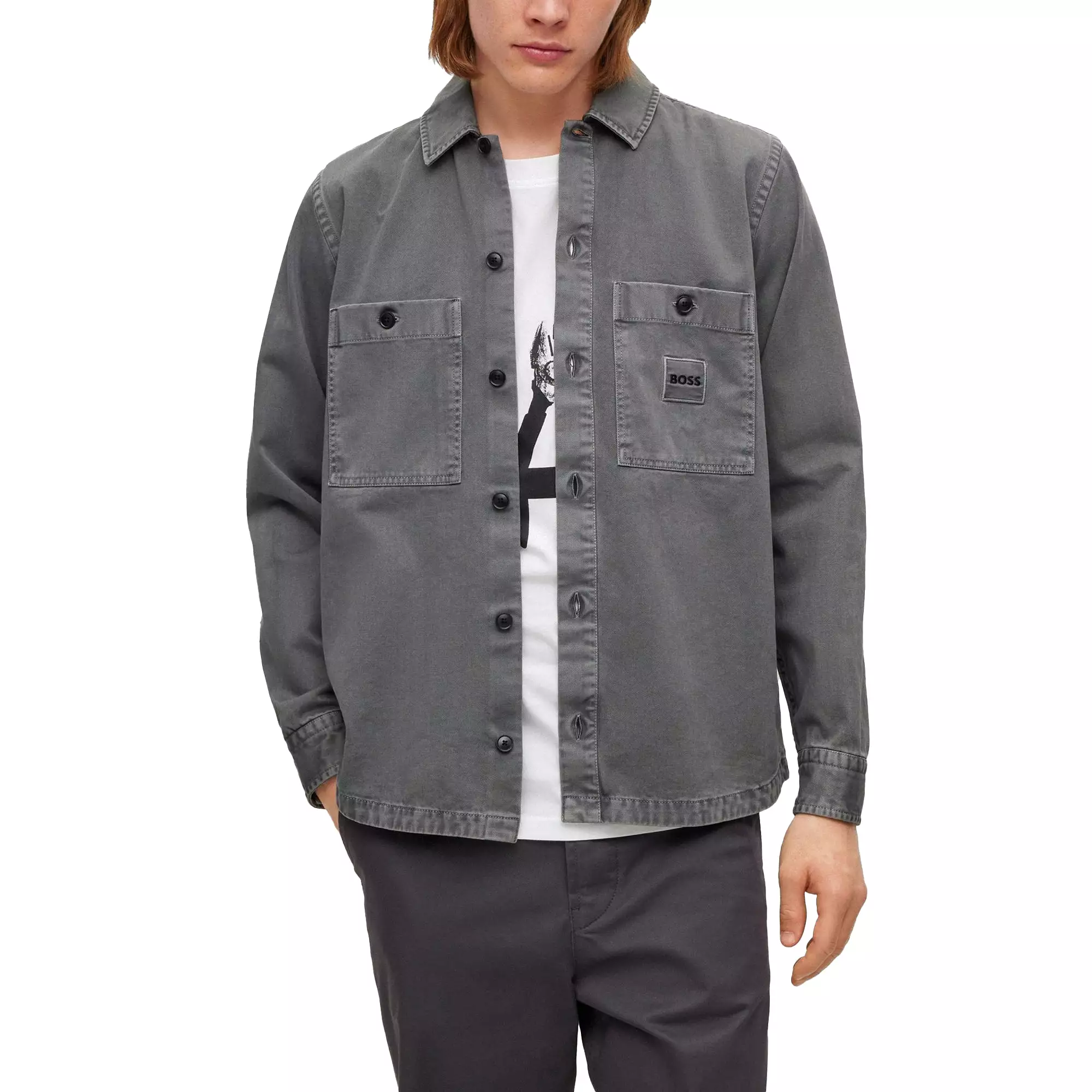 Boss Locky 1 Overshirt - Dark Grey