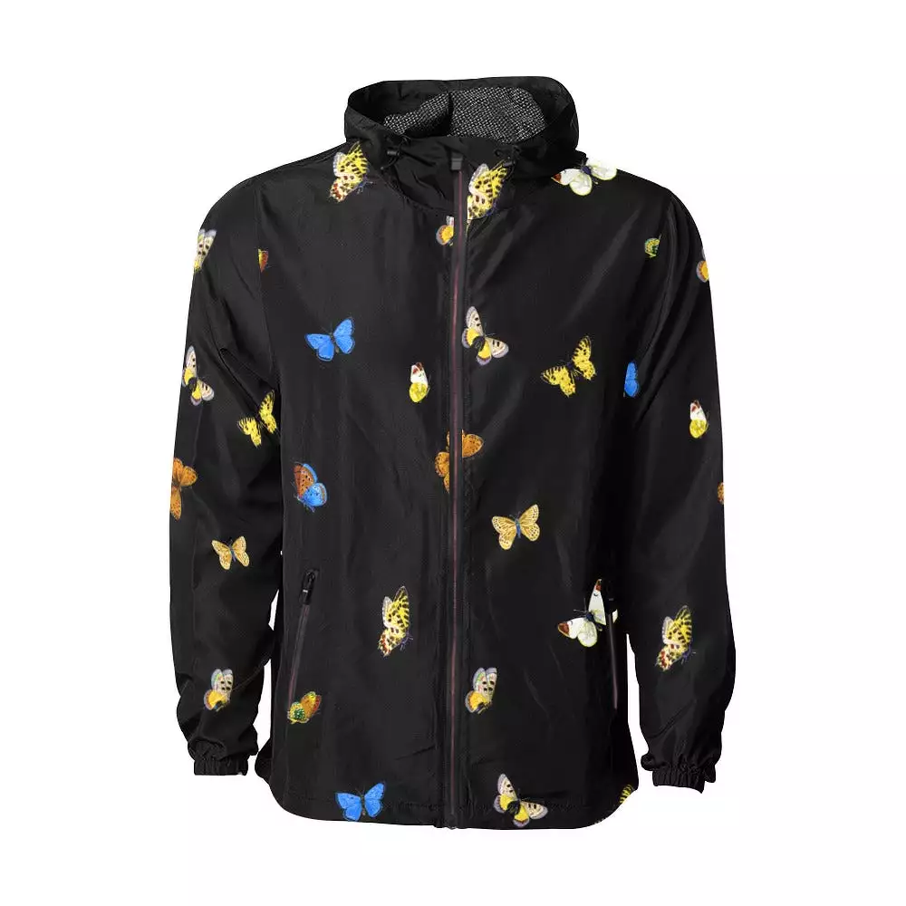 butterfly blue small print 3 Unisex All Over Print Windbreaker (Model H23)