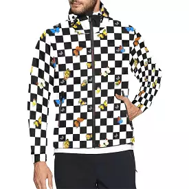 butterfly checker bw print Unisex All Over Print Windbreaker (Model H23)