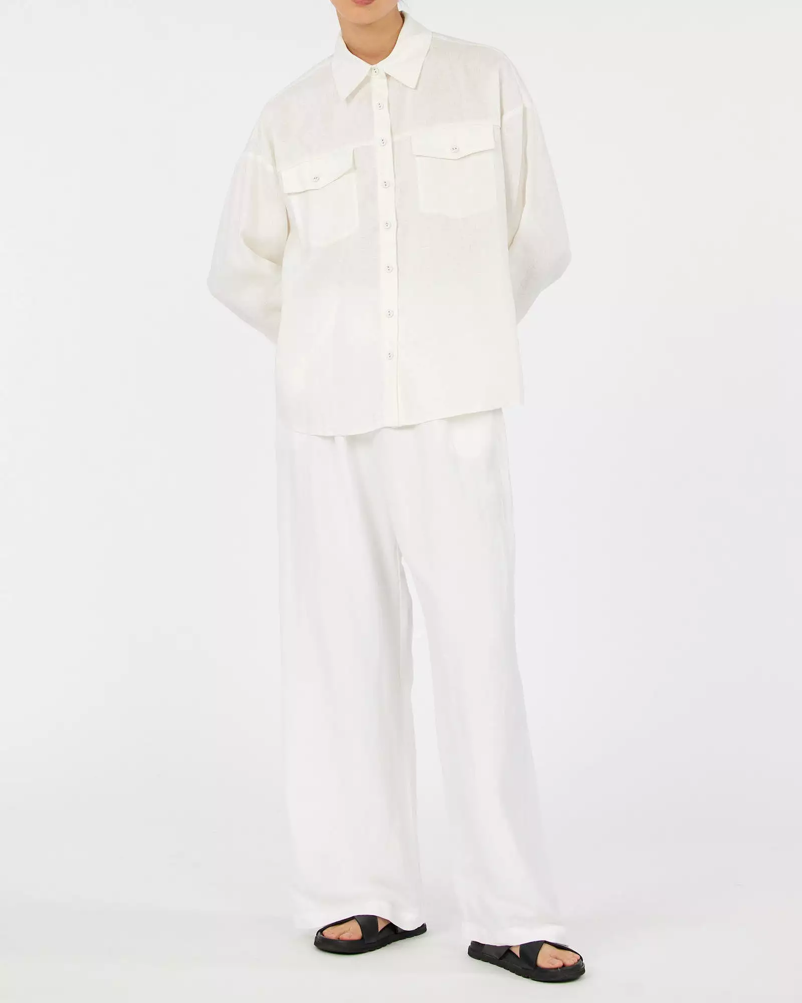 Byron Linen Overshirt - White