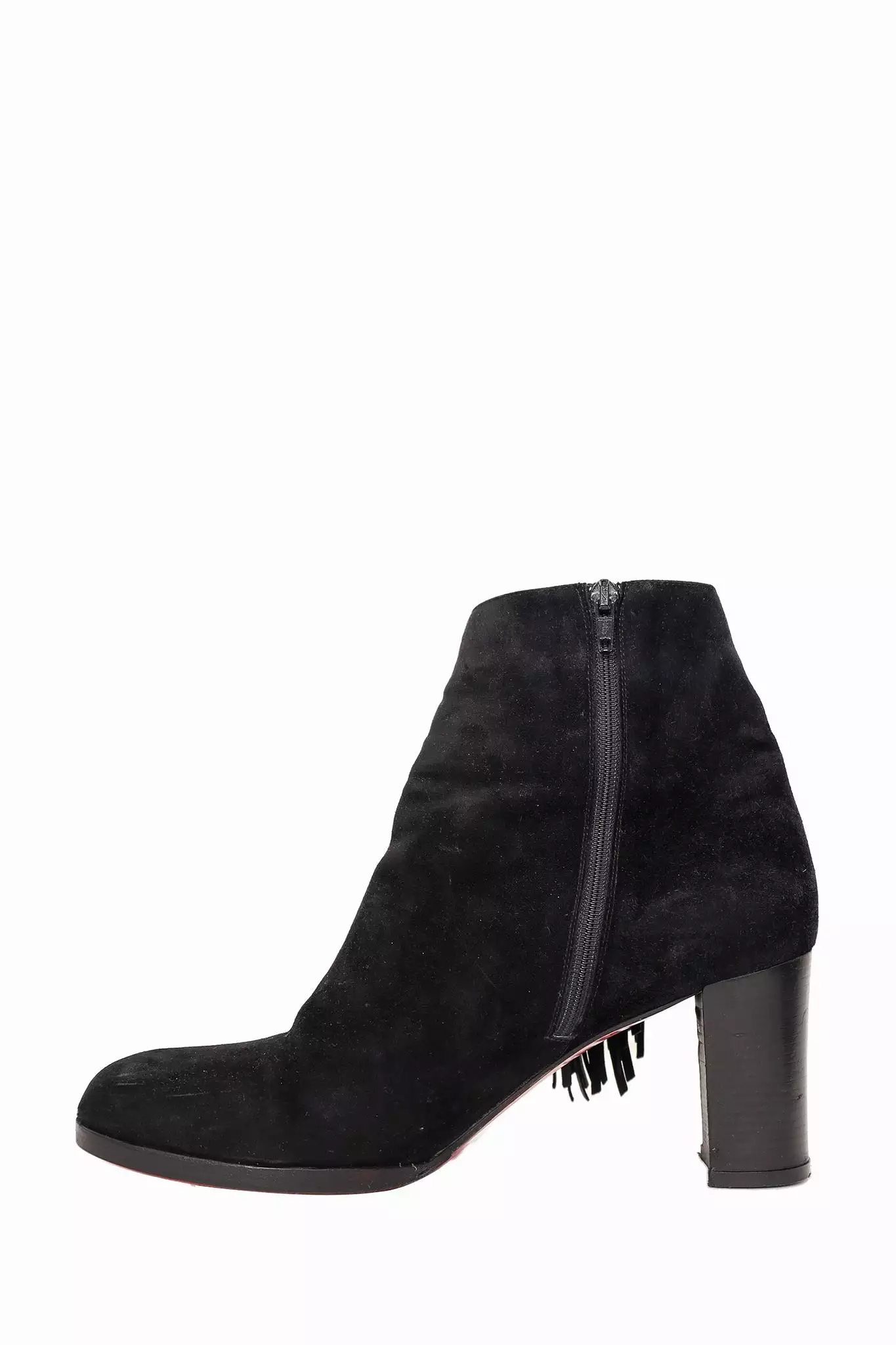 Christian Louboutin Black Suede Ankle Boots with Tassel size 42