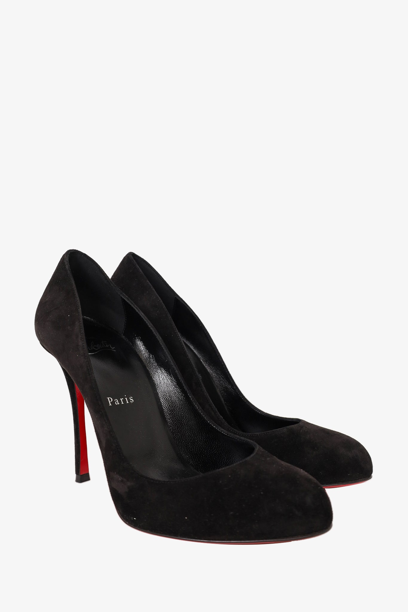 Christian Louboutin Black Suede Round Toe Heel Size 39.5