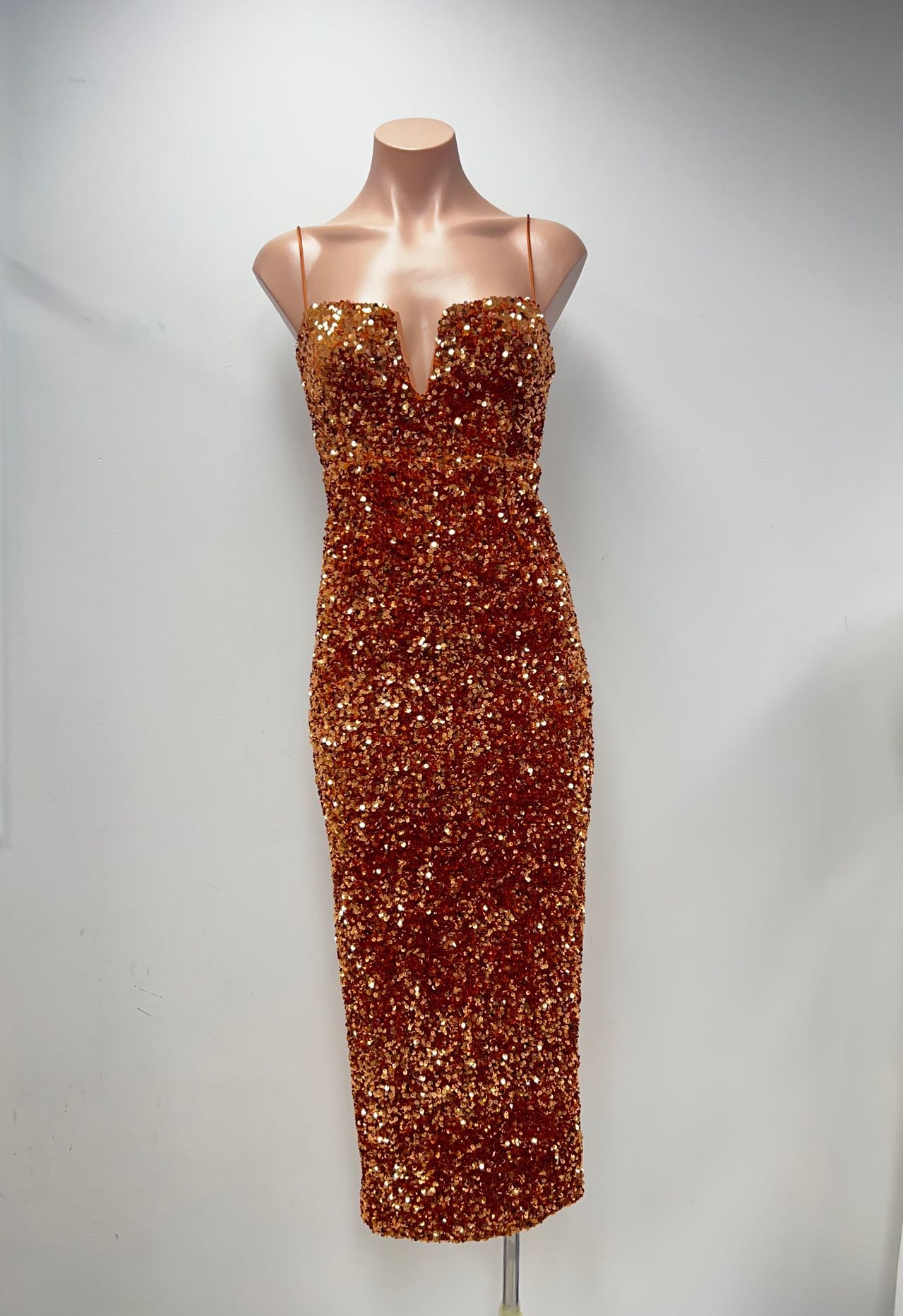 Citi Sequin Dress Copper