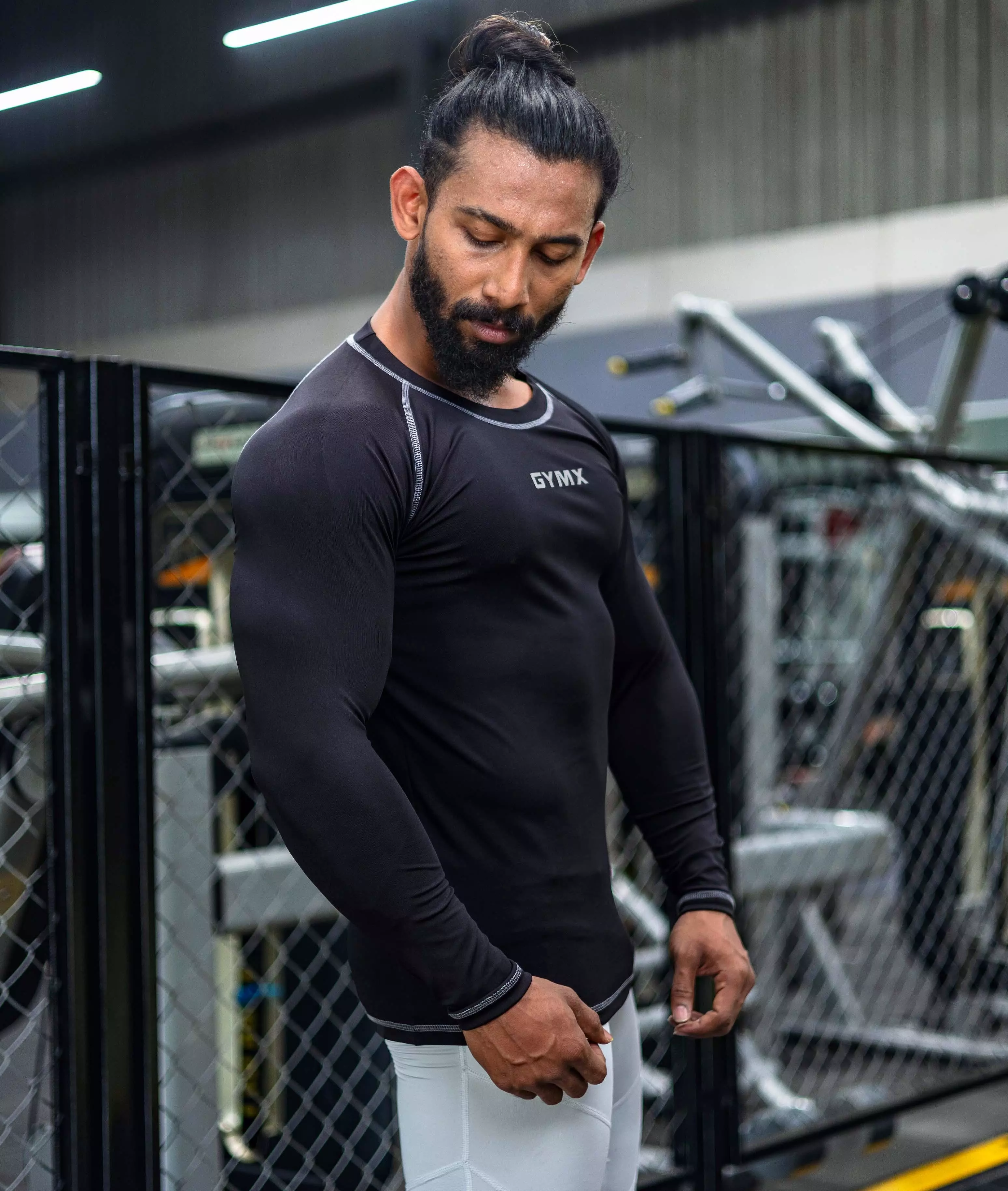 Compression GymX Full Sleeve Tee: Black