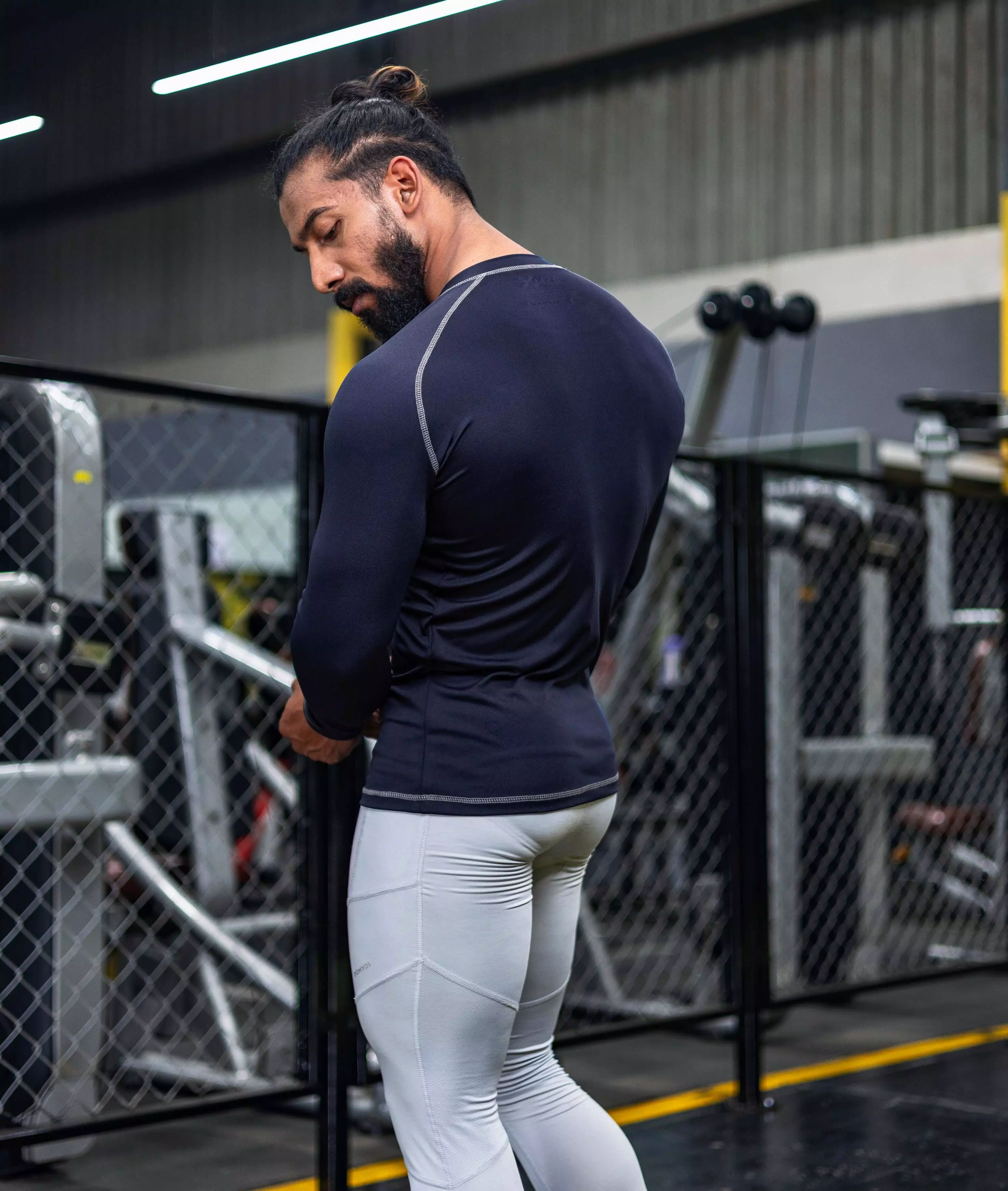 Compression GymX Full Sleeve Tee: Navy Blue