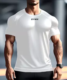 Compression GymX Tee: Frost White