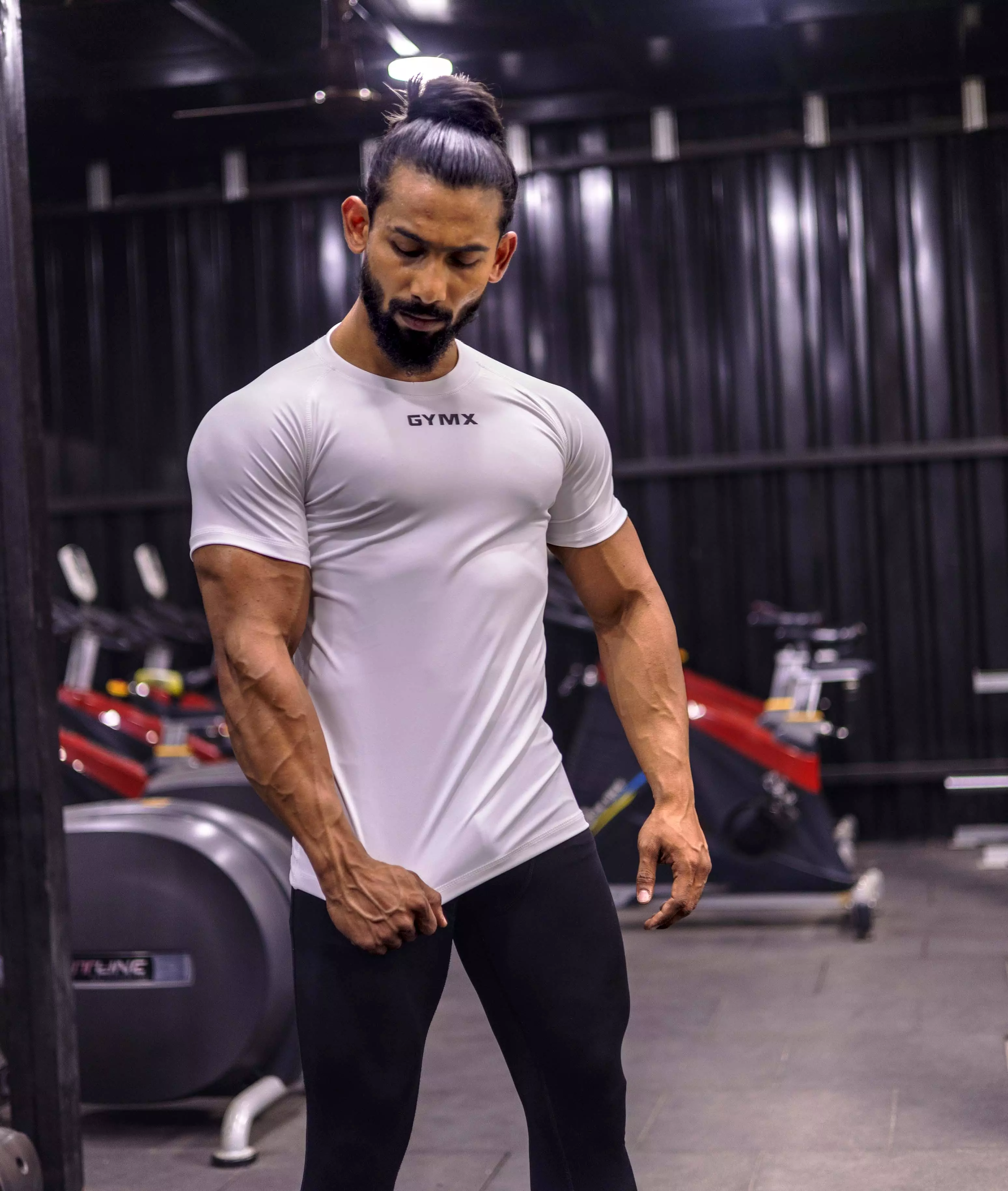 Compression GymX Tee: Frost White