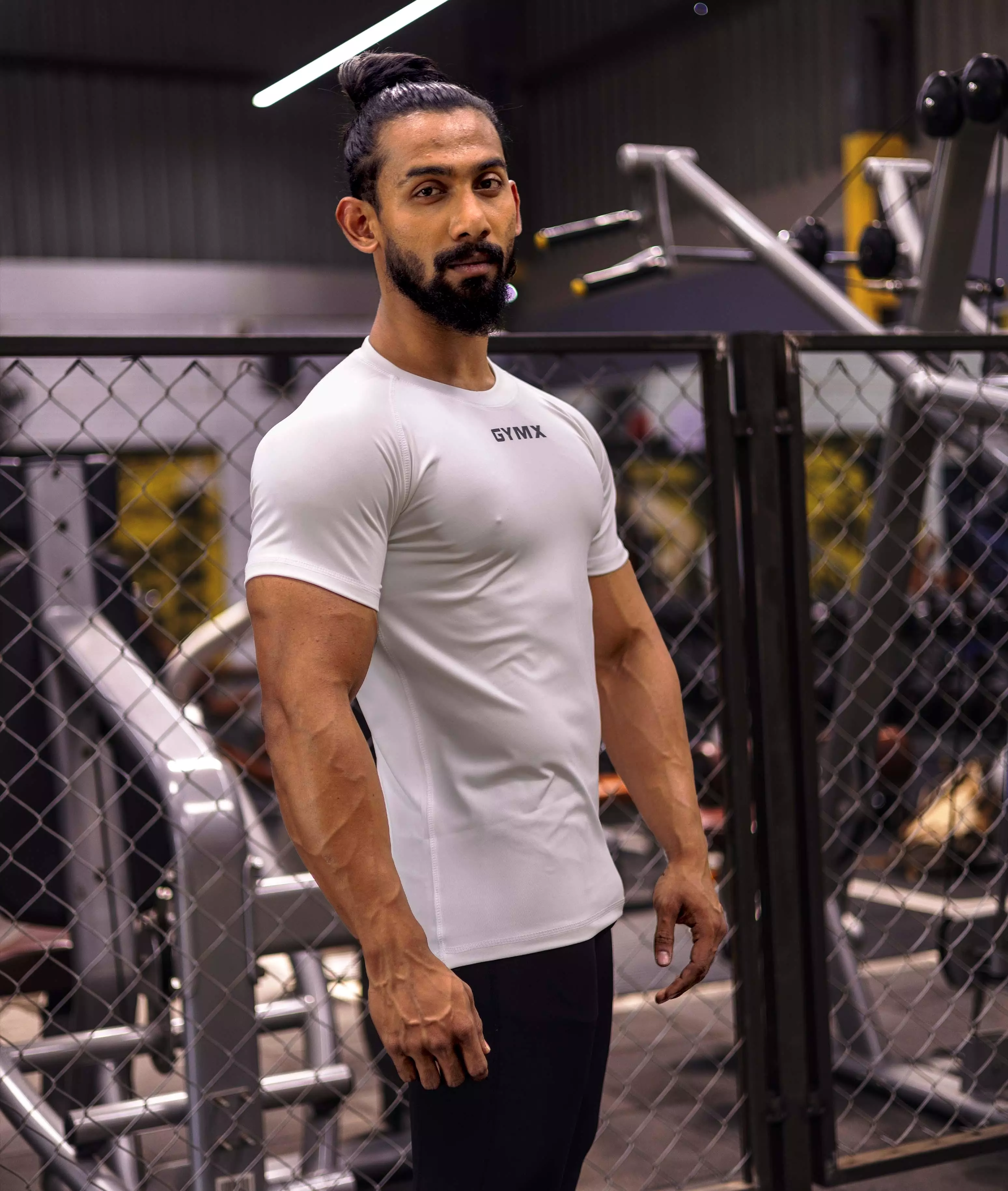 Compression GymX Tee: Frost White