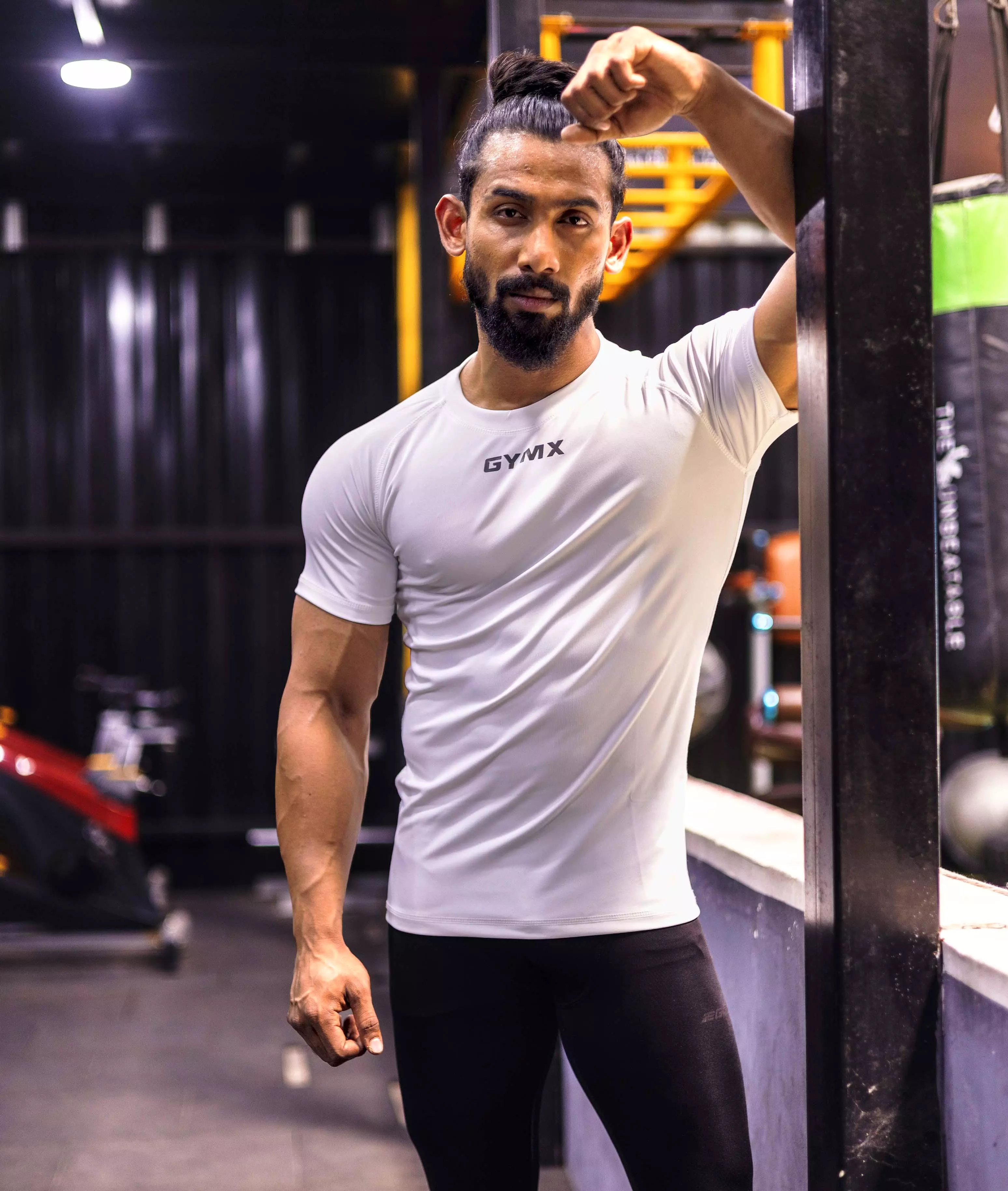 Compression GymX Tee: Frost White