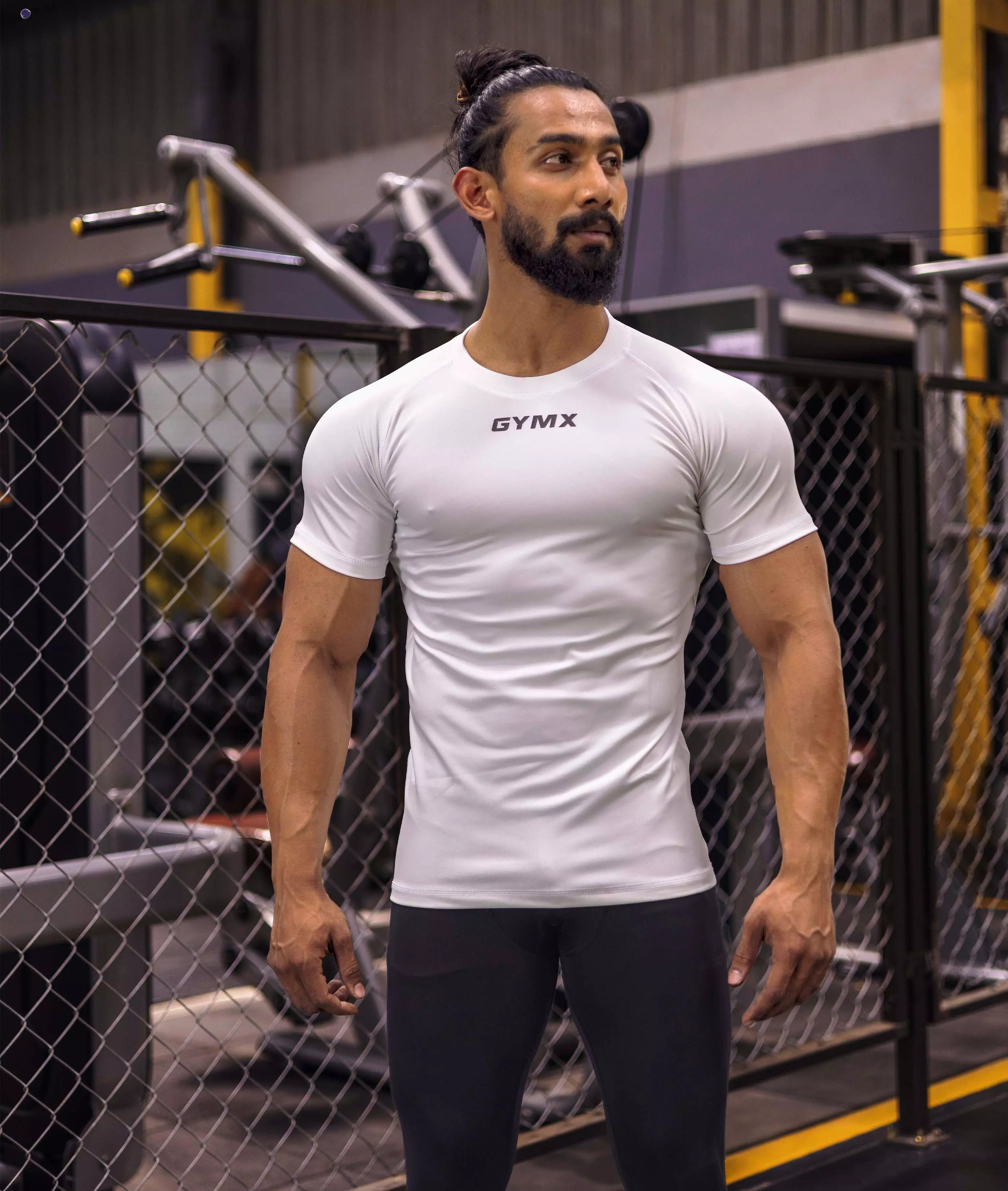 Compression GymX Tee: Frost White