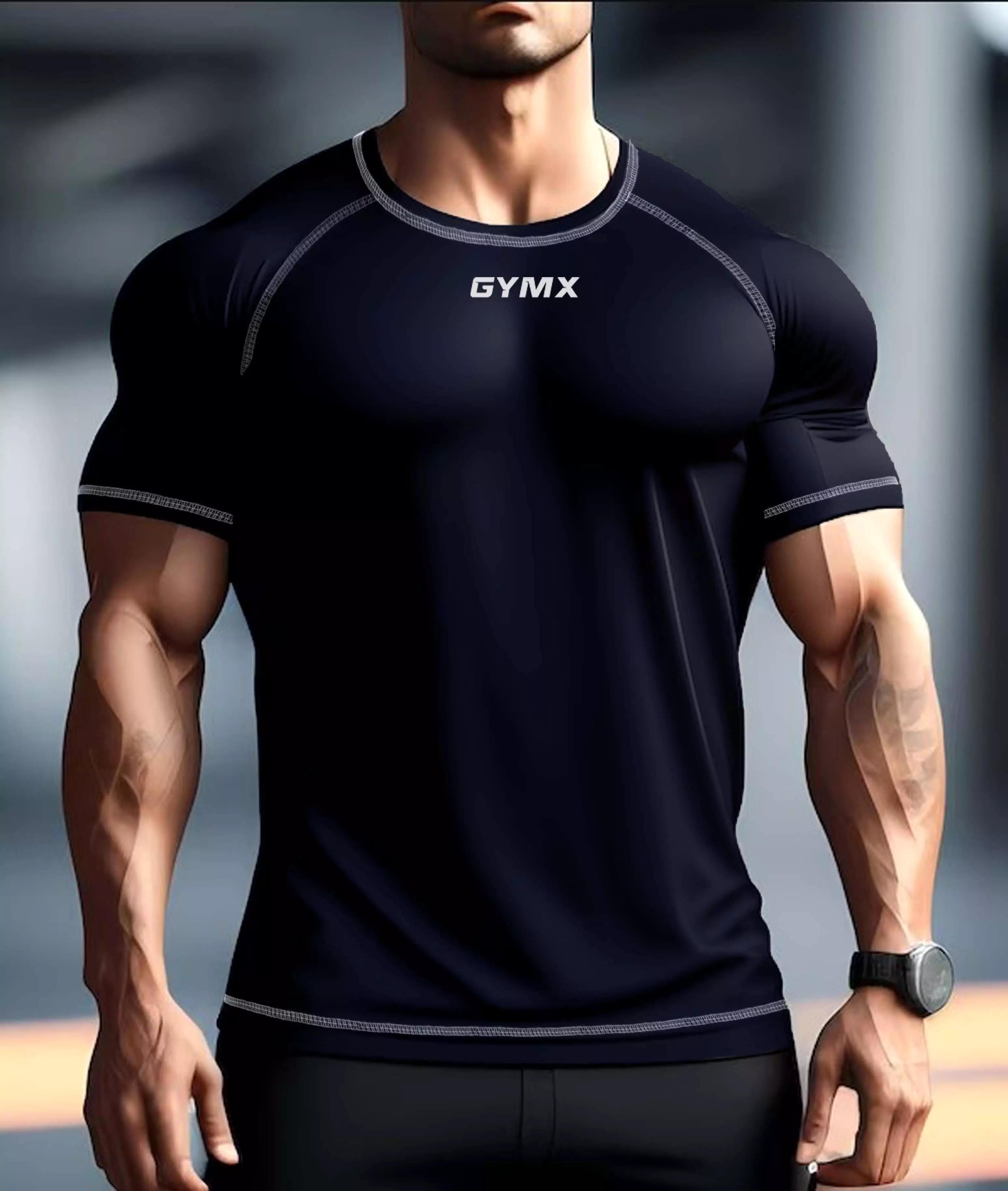 Compression GymX Tee: Night Blue