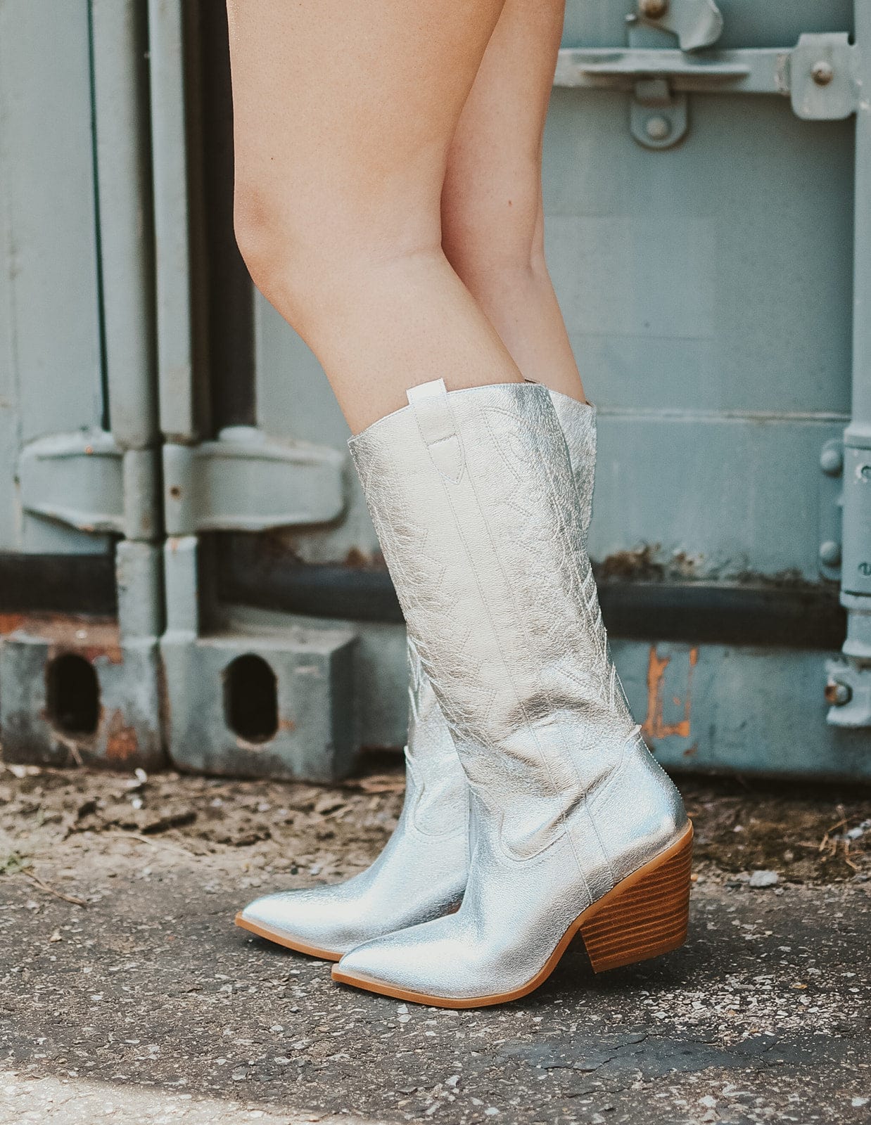 Corkys Silver Metallic Cowgirl Boots