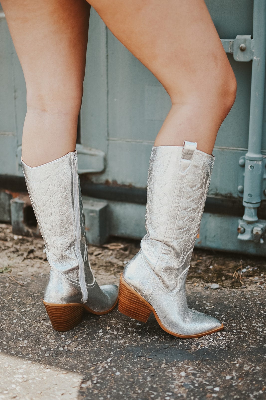 Corkys Silver Metallic Cowgirl Boots