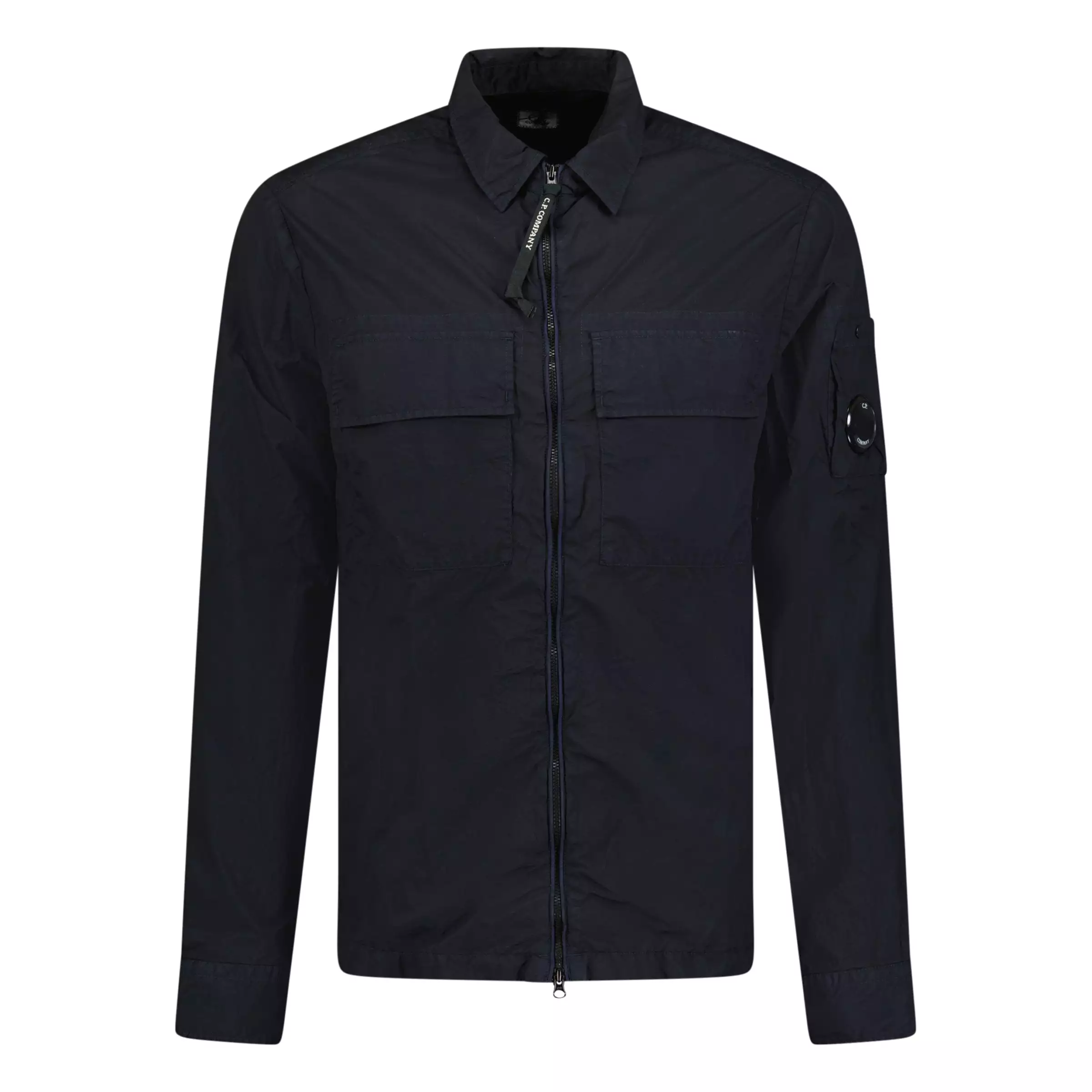 CP COMPANY  'TAYLON L' LENS ZIP UP OVERSHIRT NAVY BLUE