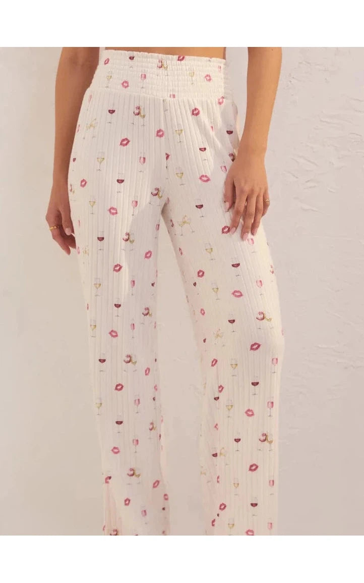 Dawn Smocked Wine Pants