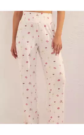 Dawn Smocked Wine Pants