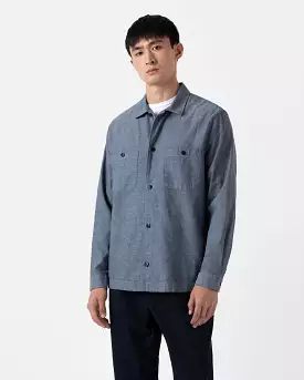 DENIM OVERSHIRT / MID BLUE CHAMBRAY