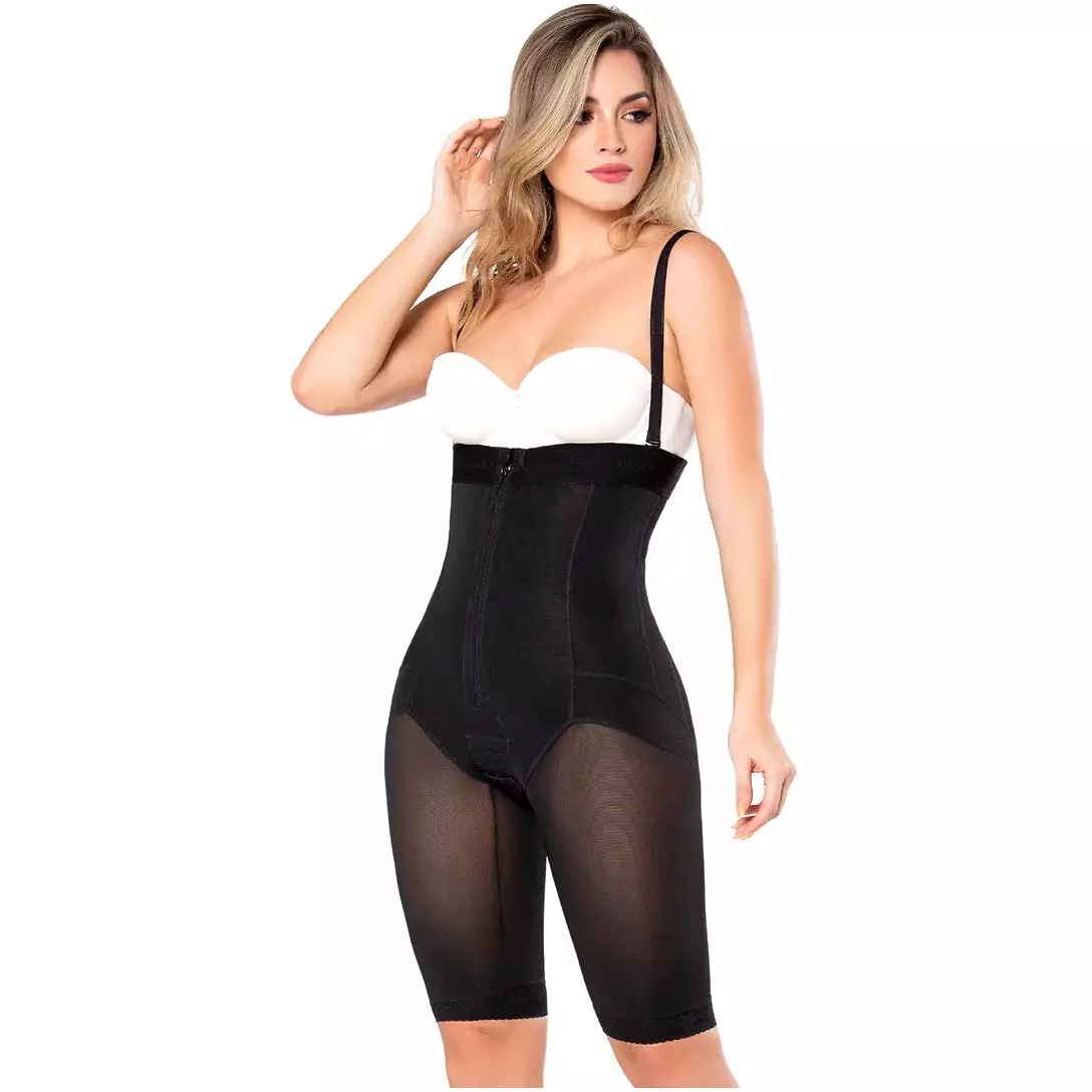 Diane & Geordi 2414 | Postpartum Butt Lifter Tummy Control Capri Shapewear | Open Bust Knee Length Body Shaper for Women | Power