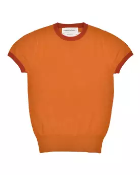 Extreme Cashmere Chloe Orange Ringer Tee