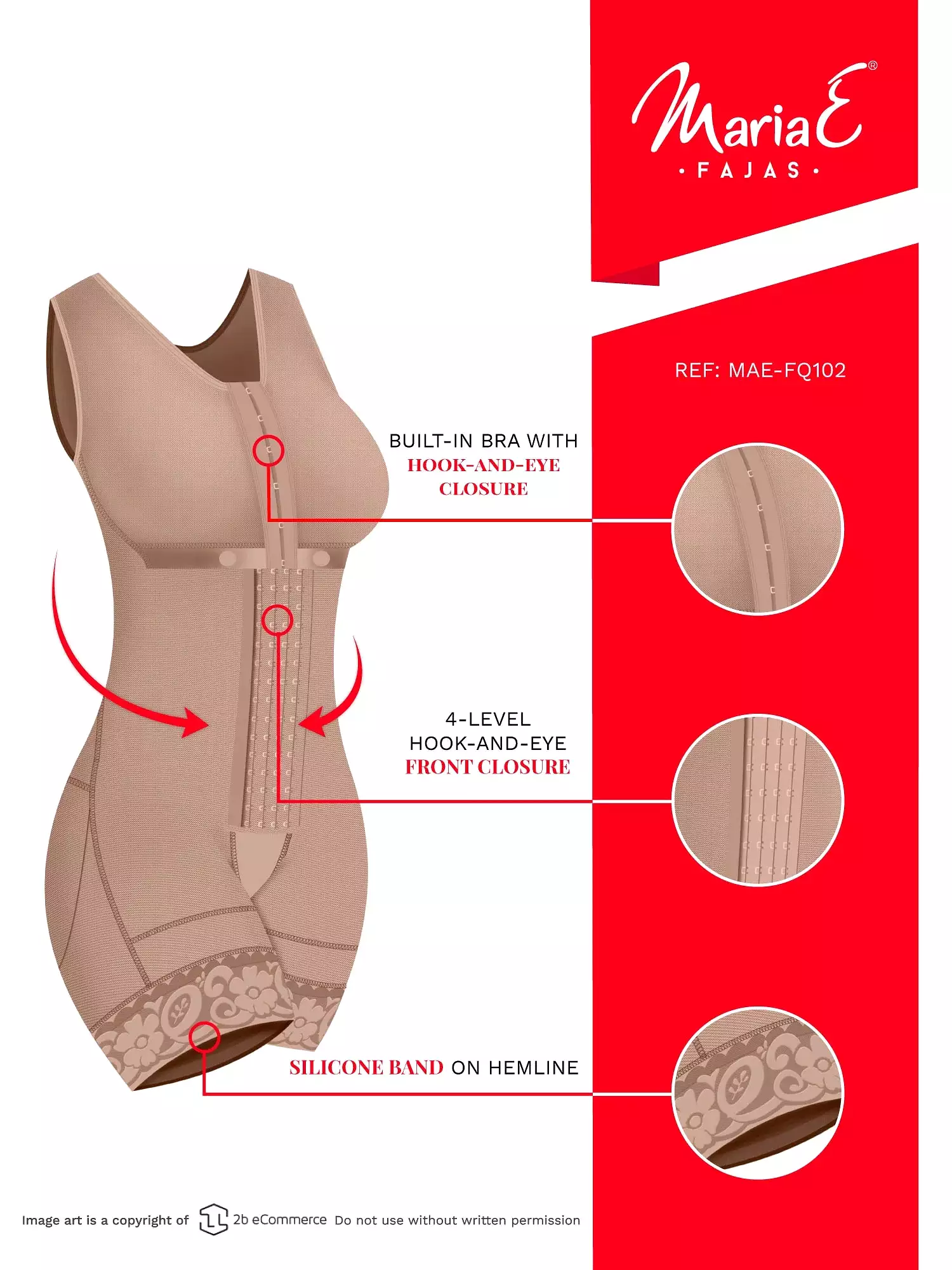 FAJAS MARIAE FQ102 | POST OP SHAPEWEAR FOR WOMEN | BRA & MID THIGH | POWERNET